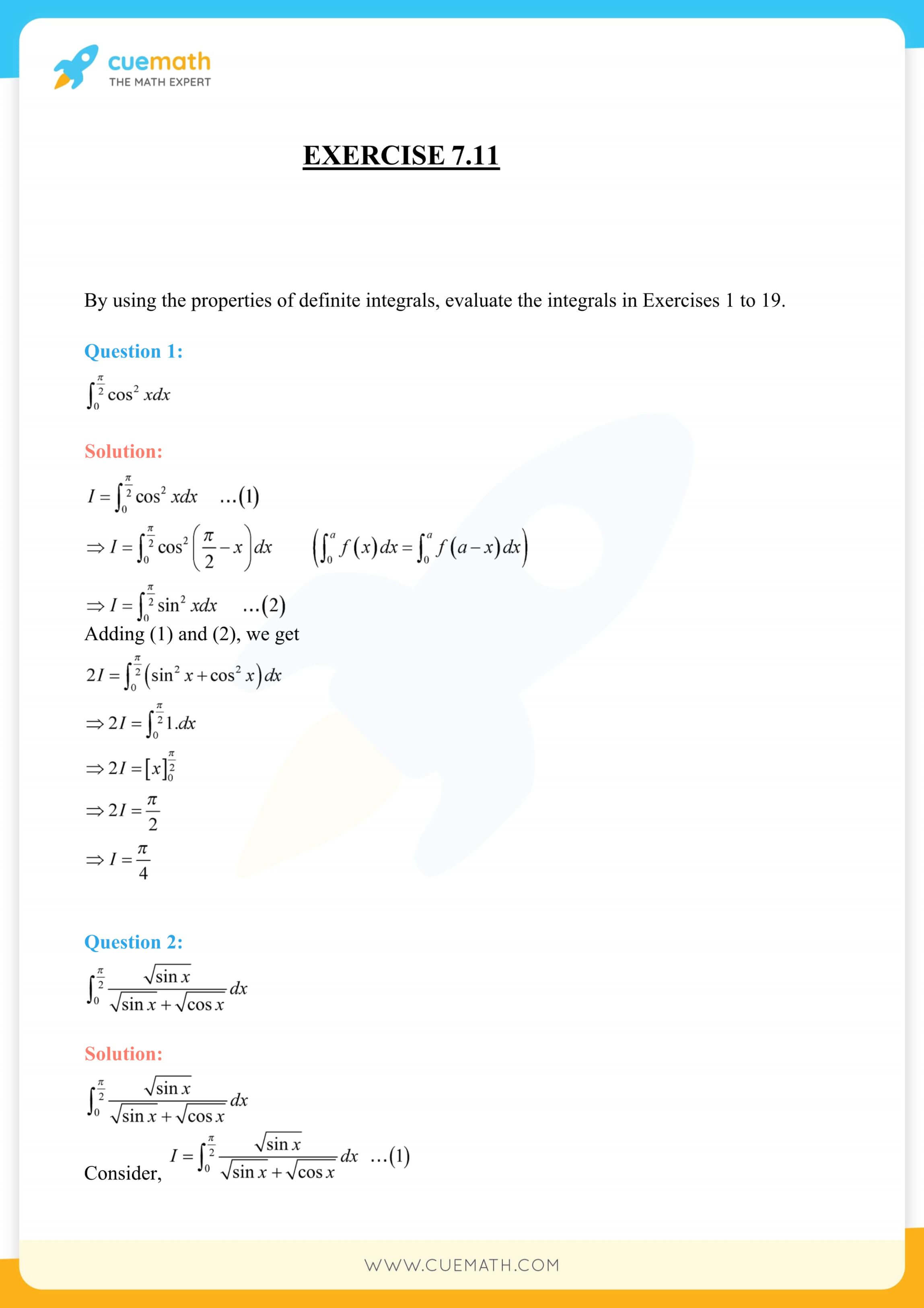 NCERT Solutions Class 12 Maths Chapter 7 Exercise 7.11 127