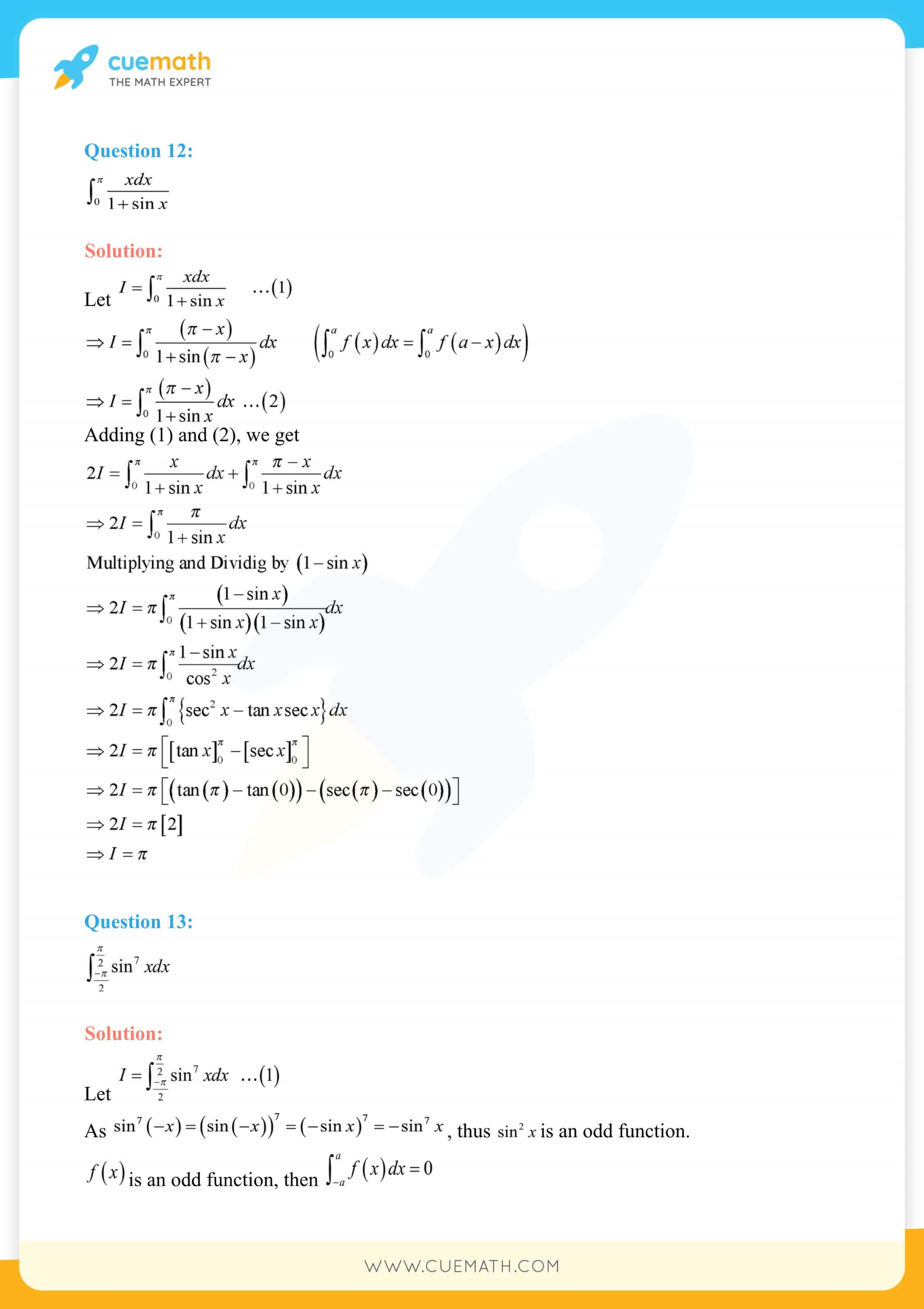 NCERT Solutions Class 12 Maths Chapter 7 Exercise 7.11 134