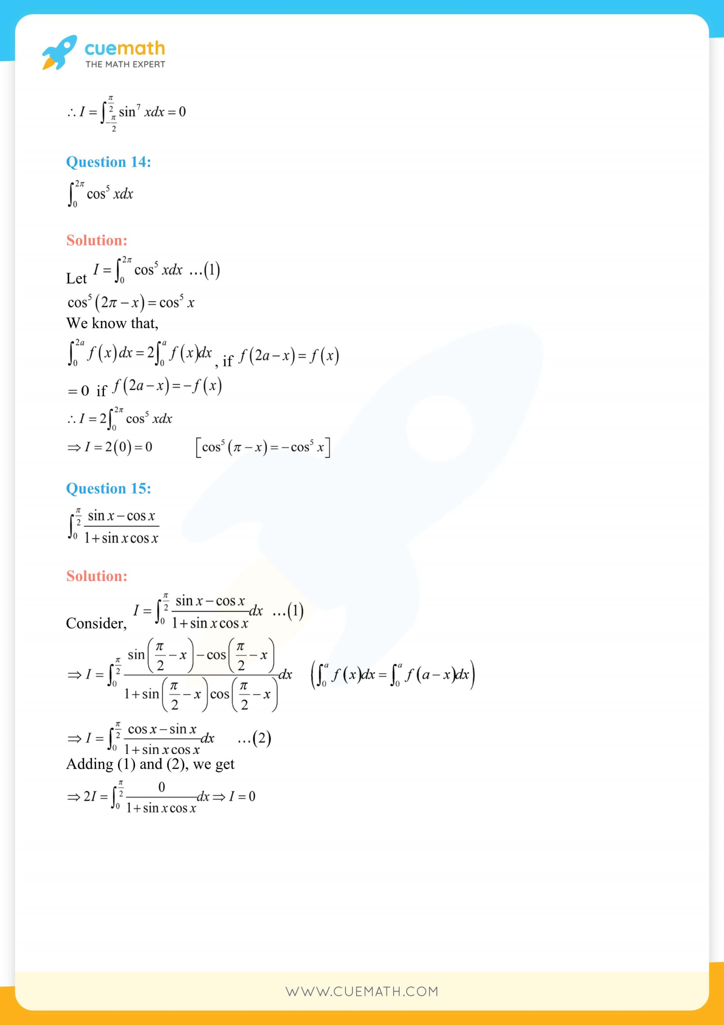 NCERT Solutions Class 12 Maths Chapter 7 Exercise 7.11 135