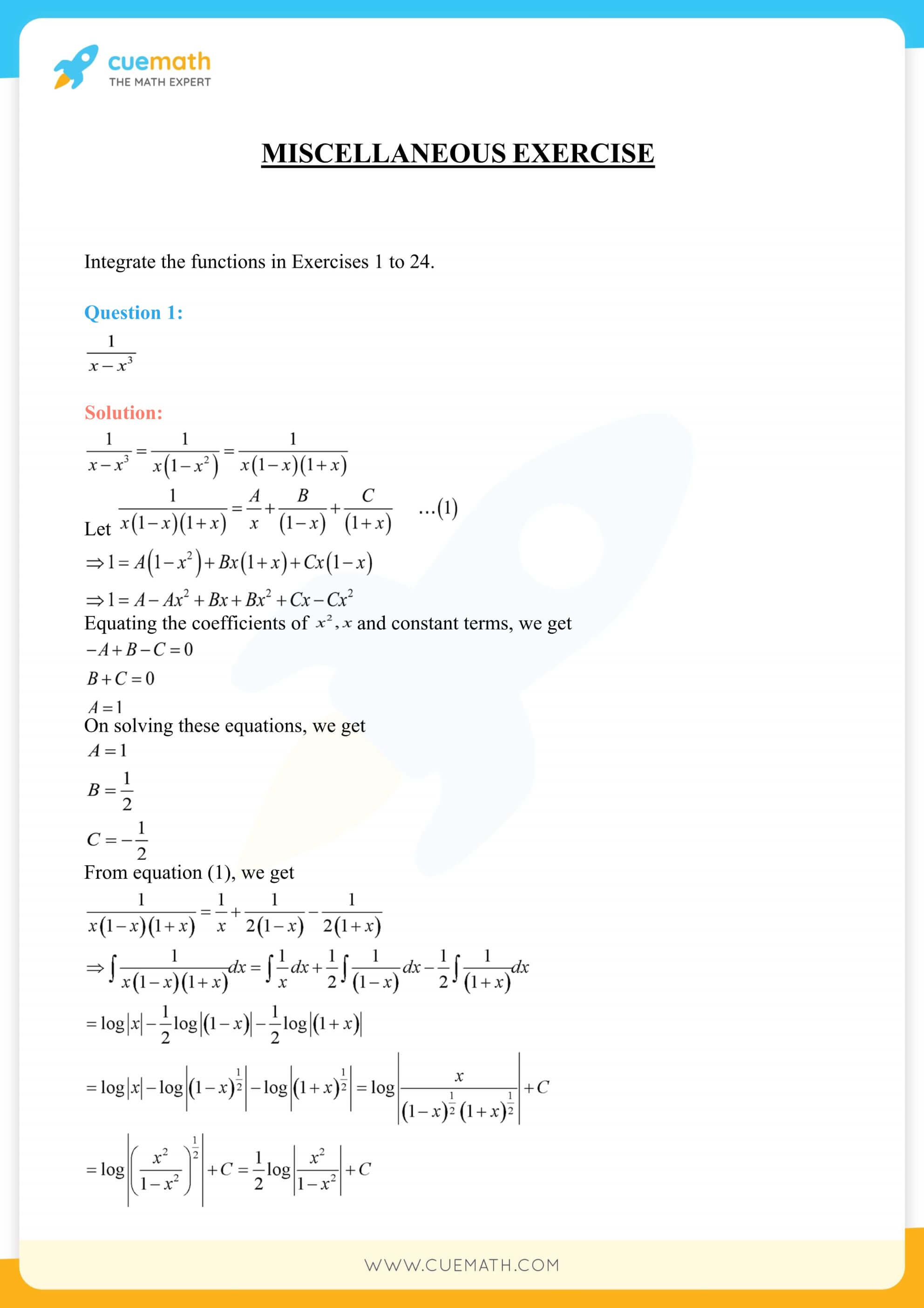 NCERT Solutions Class 12 Maths Chapter 7 Miscellaneous Exercise 141