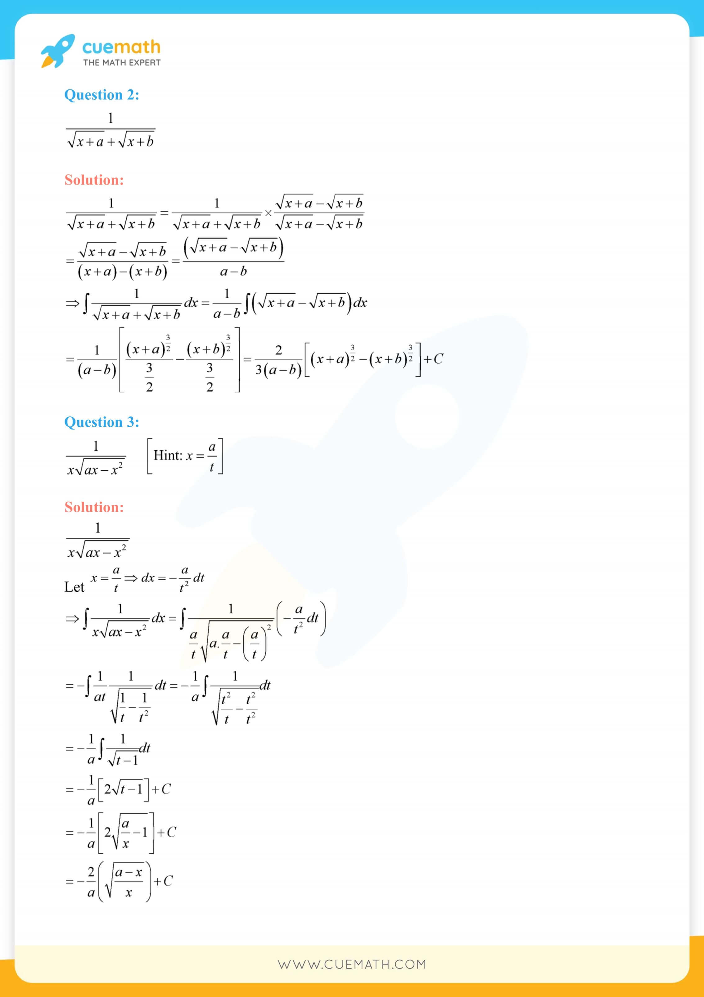 Integral e^5log x - e^4log x / e^3log x - e^2log x NCERT Integral  Miscellaneous question 8 