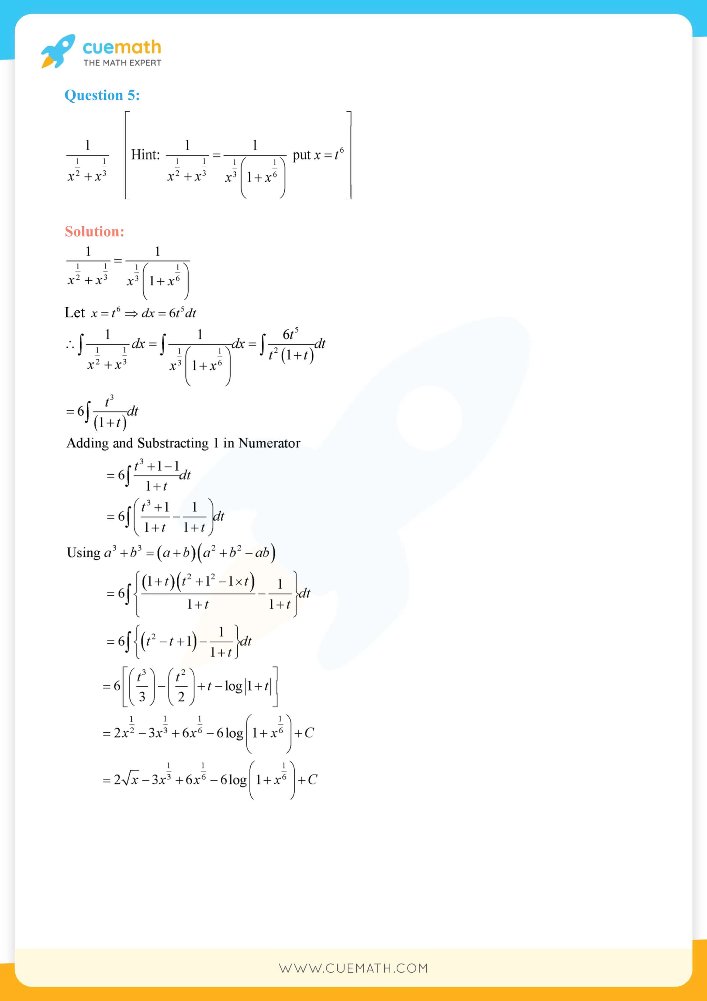 Ncert solutions for class 12 maths chapter 7 miscellaneous exercise, Integrals