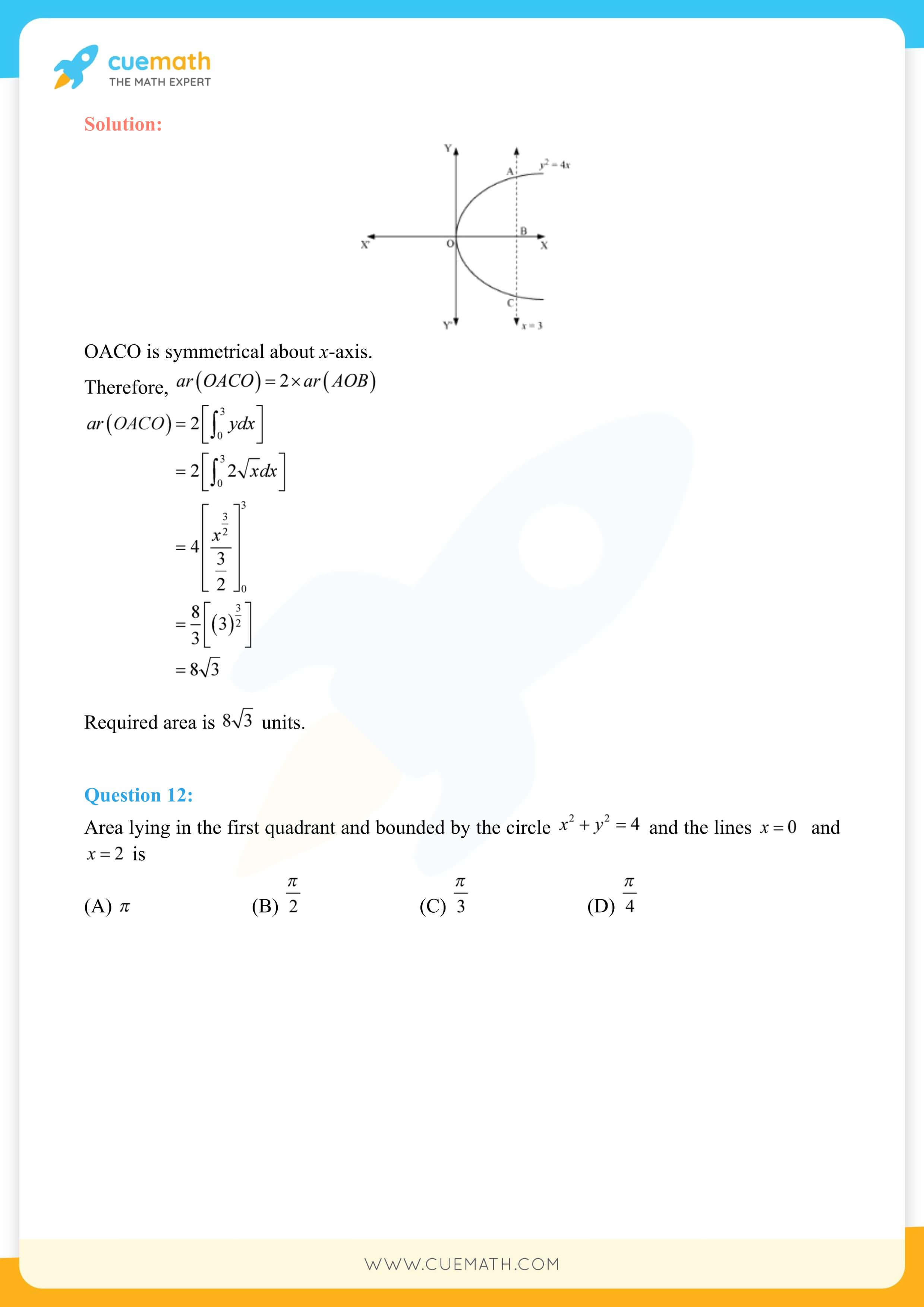 NCERT Solutions Class 12 Maths Chapter 8 Exercise 8.1 12