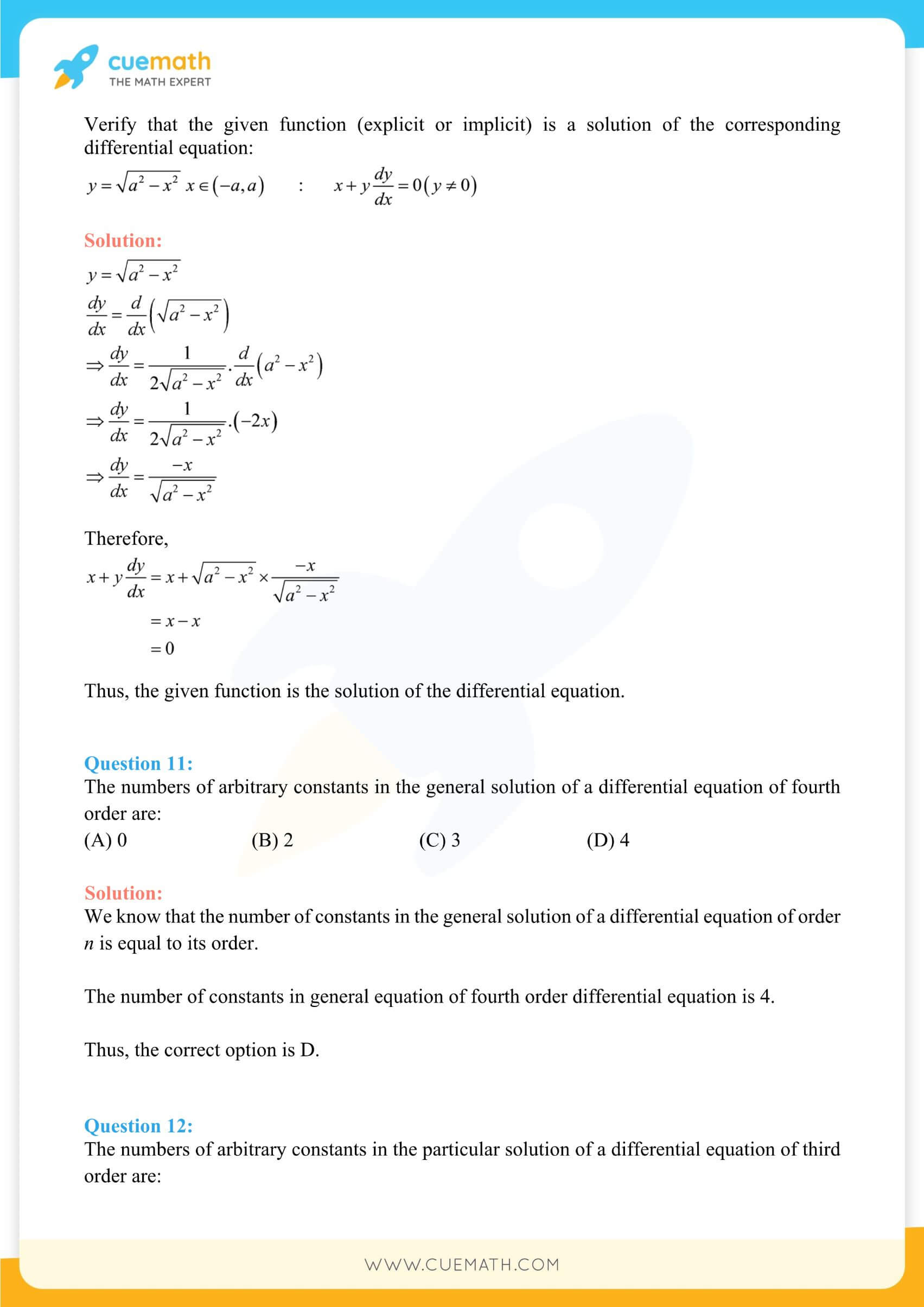 NCERT Solutions Class 12 Maths Chapter 9 Exercise 9.2 10