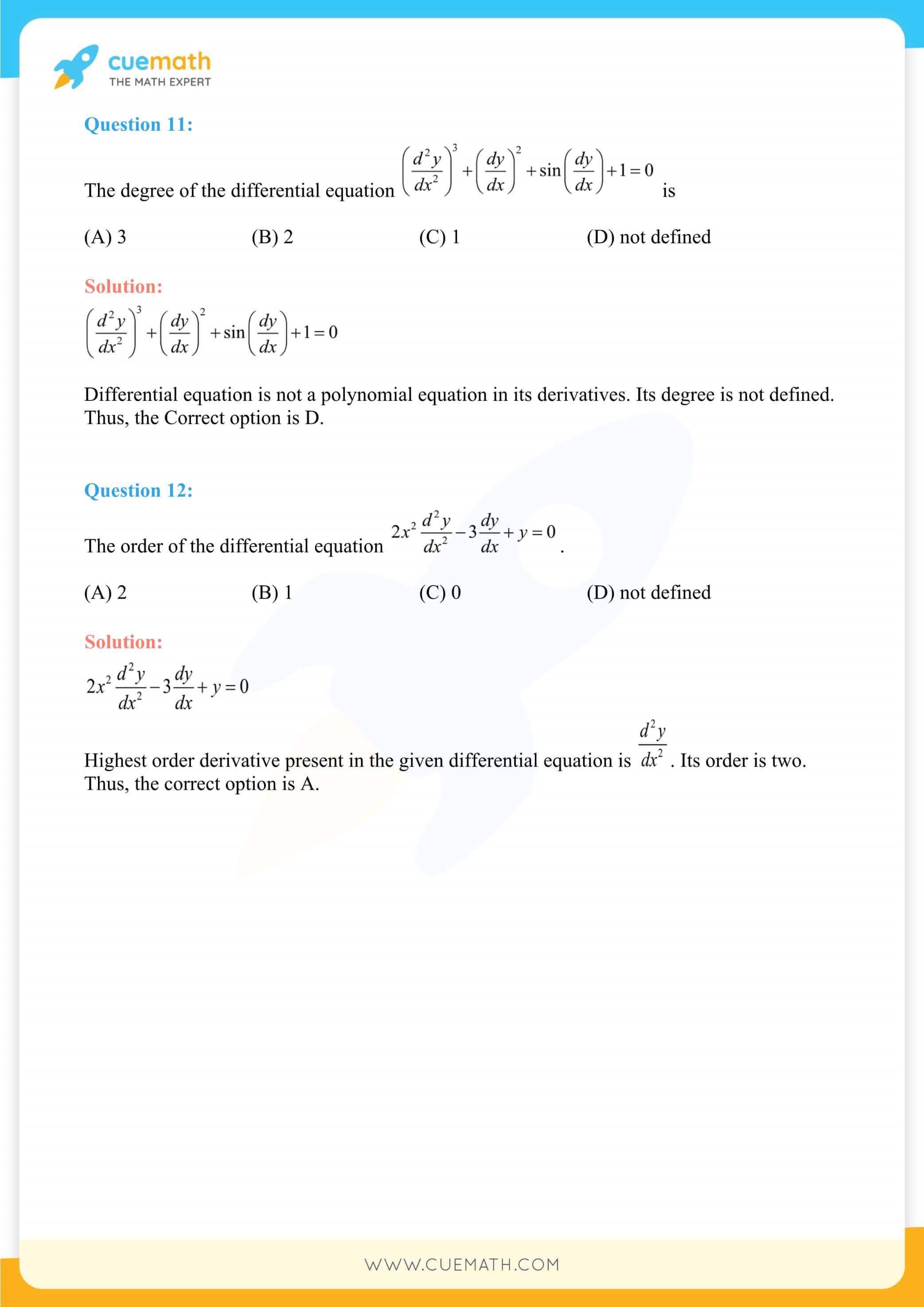 NCERT Solutions Class 12 Maths Chapter 9 Exercise 9.1 4