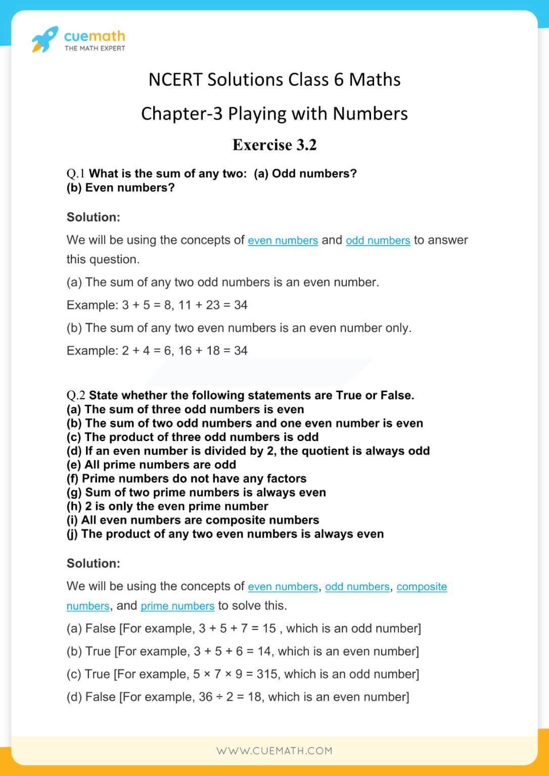 NCERT Solutions Class 6 Maths Chapter 3-4