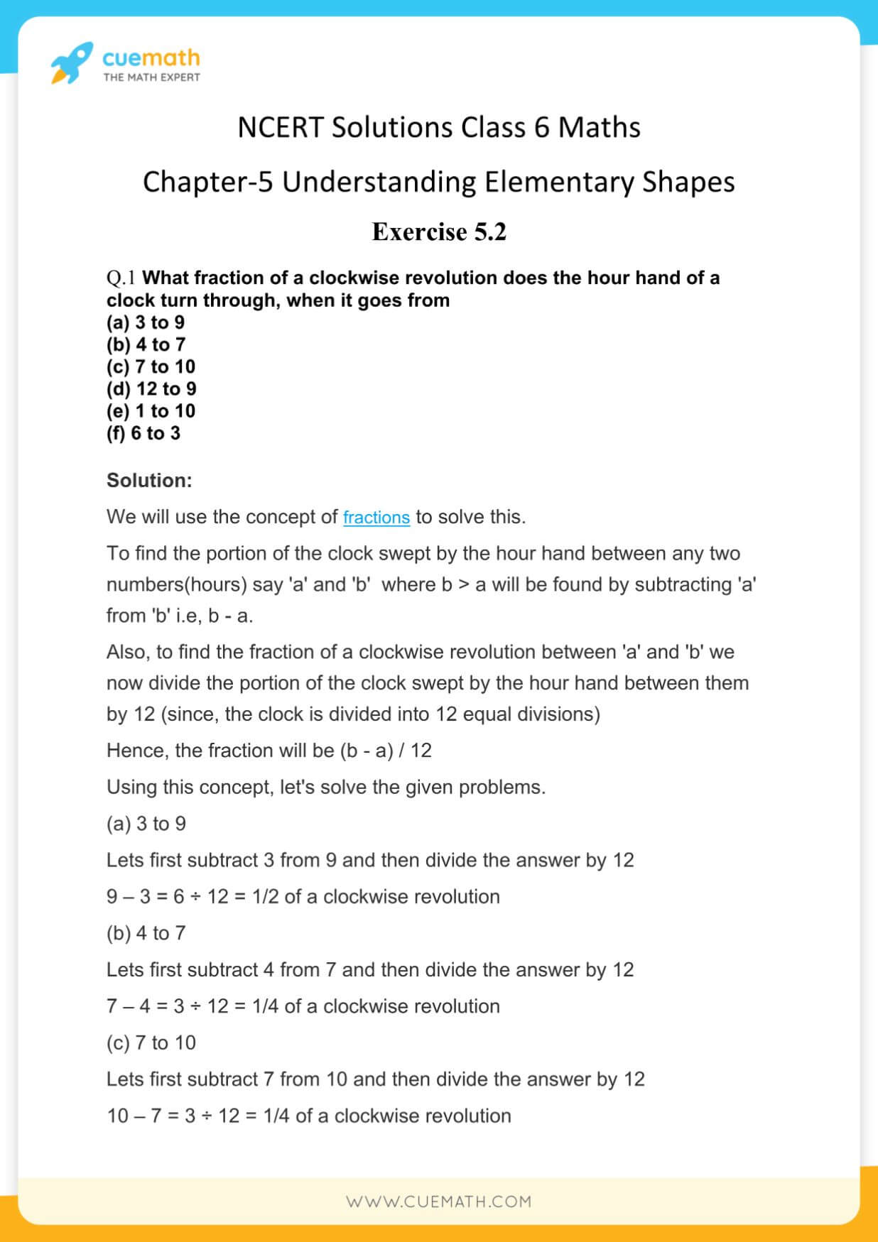 NCERT Solutions Class 6 Maths Chapter 5-6