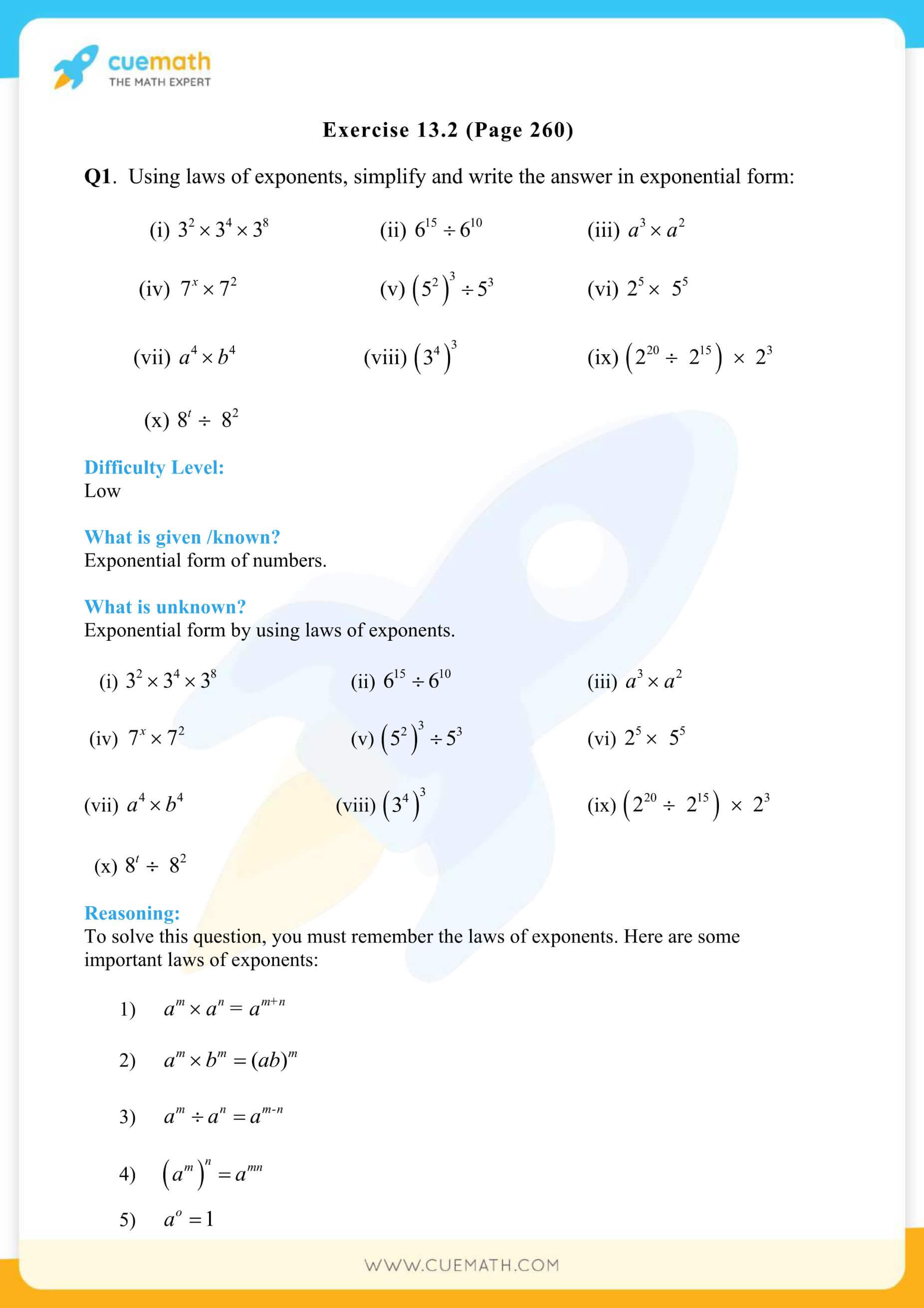 Rules Of Exponents Worksheet Pdf