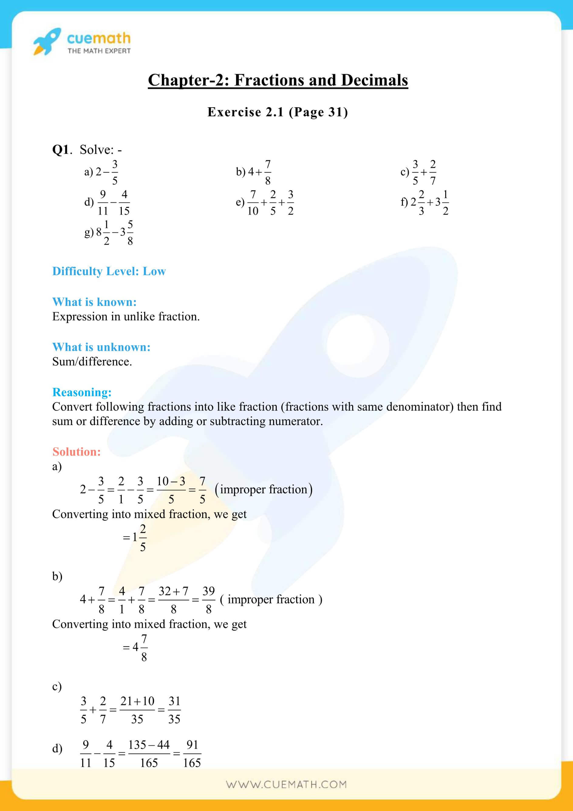 NCERT Solutions Class 7 Math Chapter 2 Exercise 2.1 1