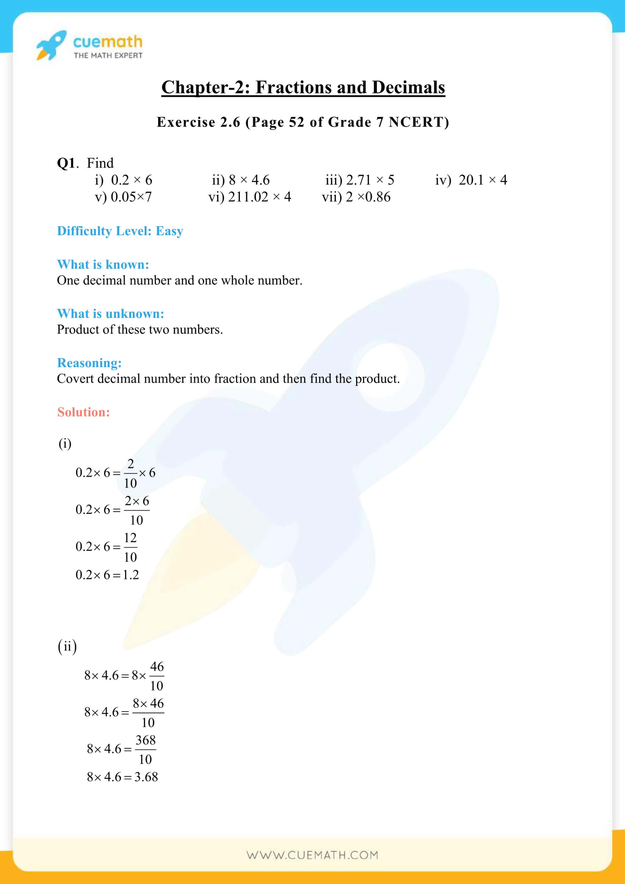NCERT Solutions Class 7 Math Chapter 2 Fractions And Decimals 50