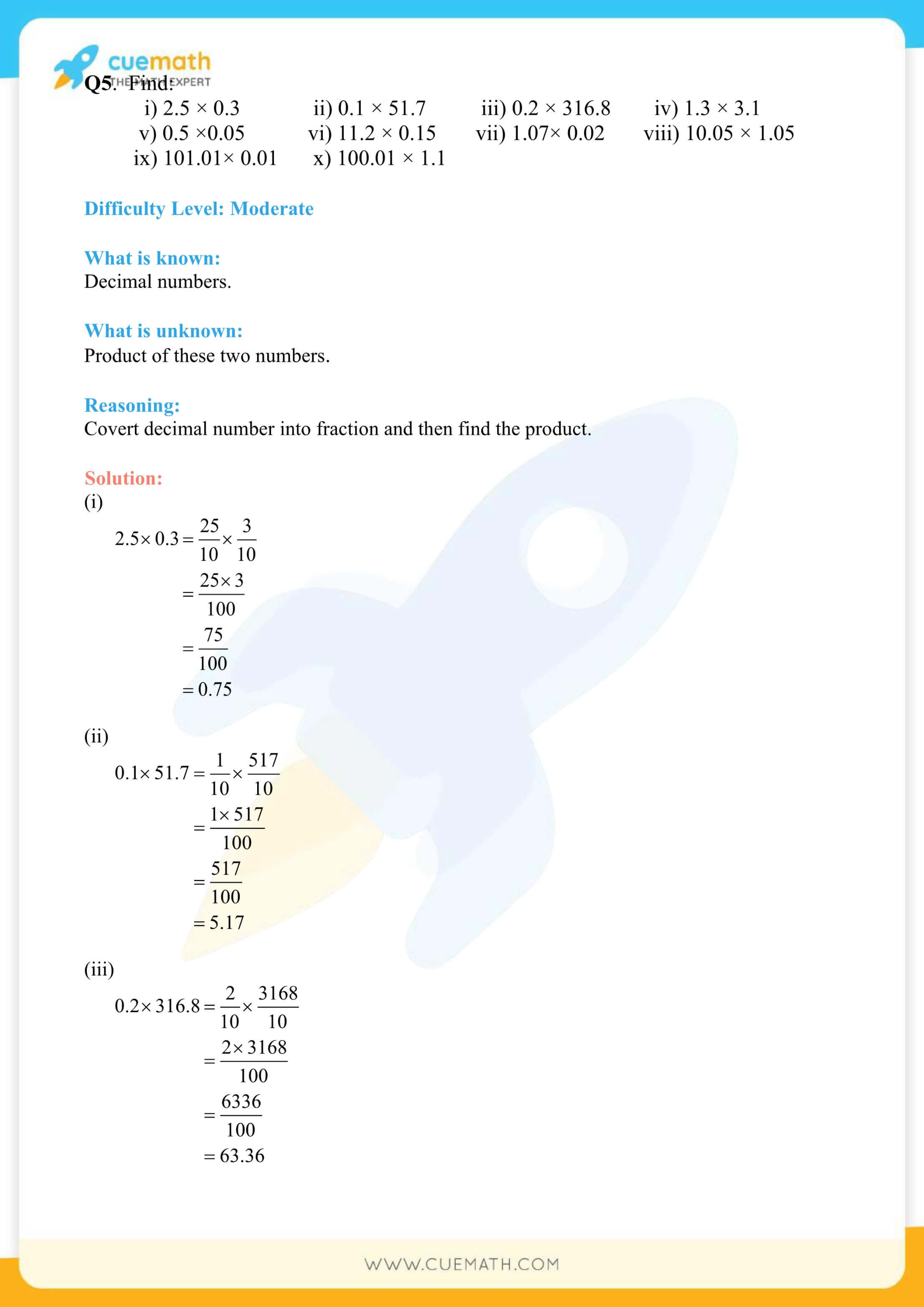 NCERT Solutions Class 7 Math Chapter 2 Fractions And Decimals 54