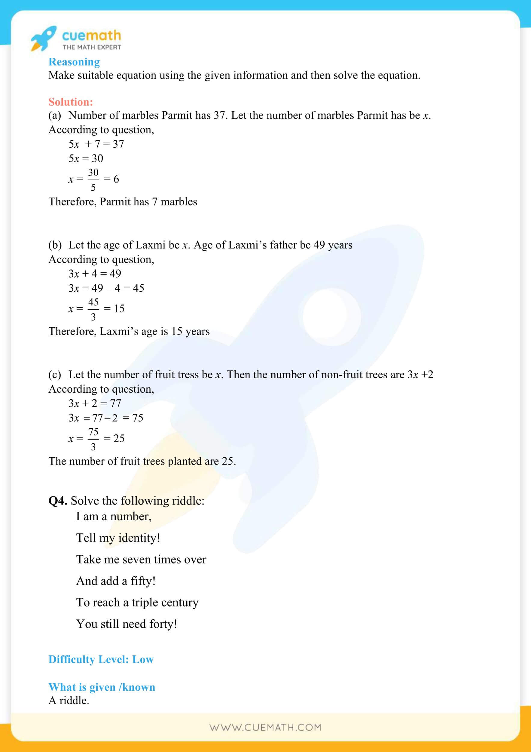 NCERT Solutions Class 7 Math Chapter 4 Simple Equations 28