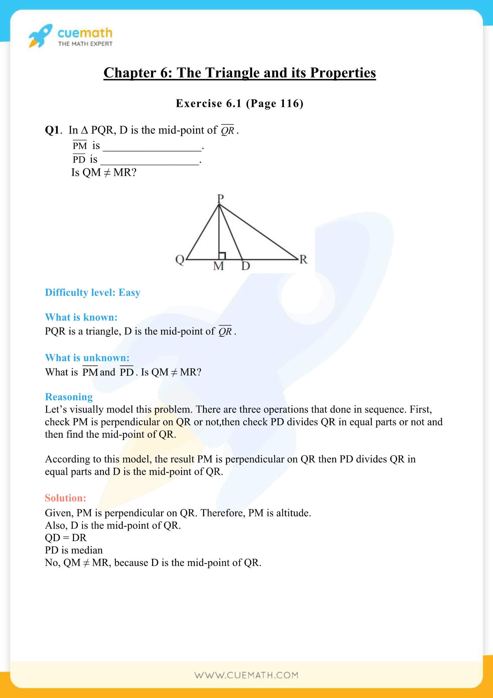 NCERT Solutions Class 7 Math Chapter 6 The Triangle And Its Properties 1