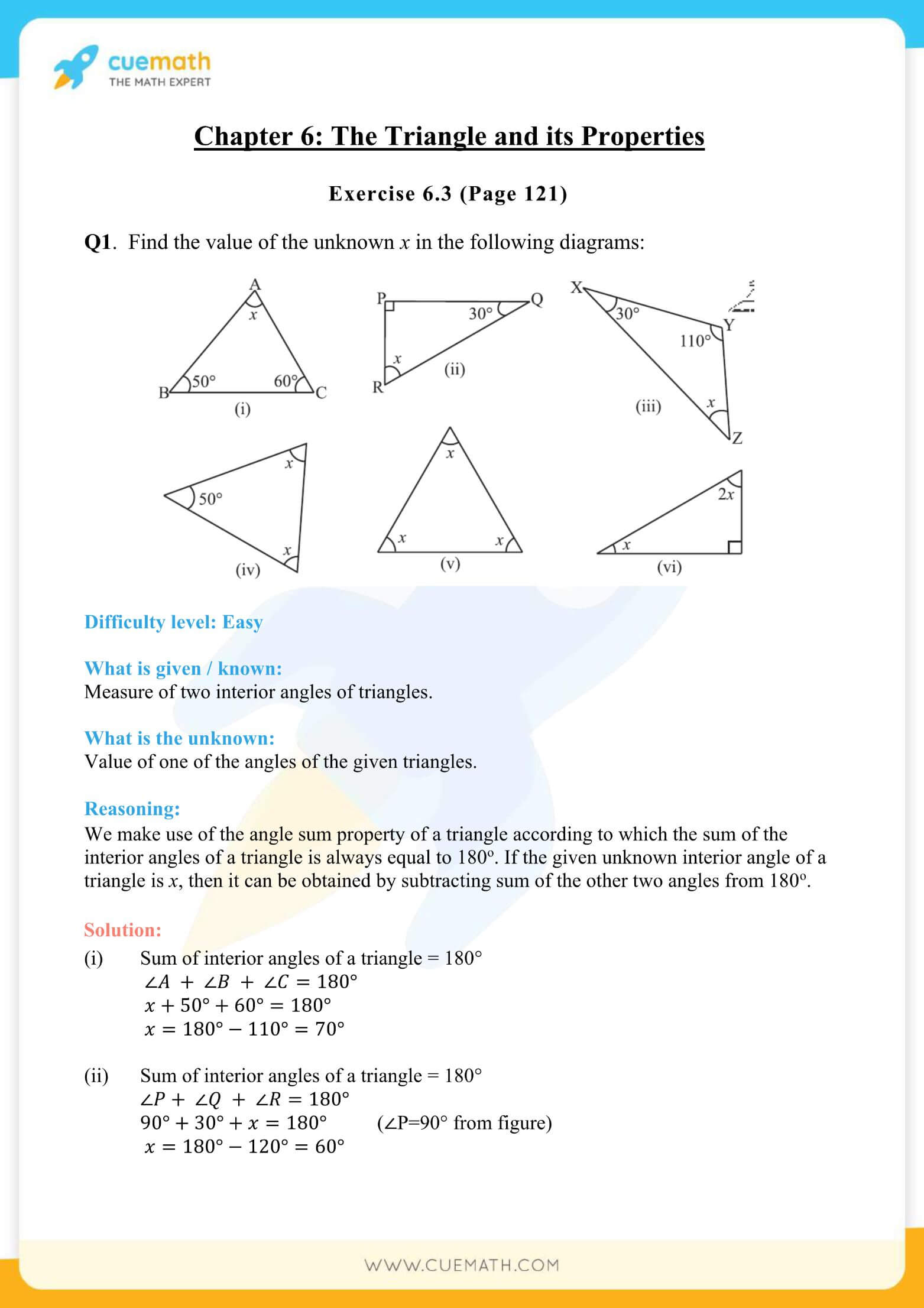 Class 7 Maths Construction Of Triangles Worksheet