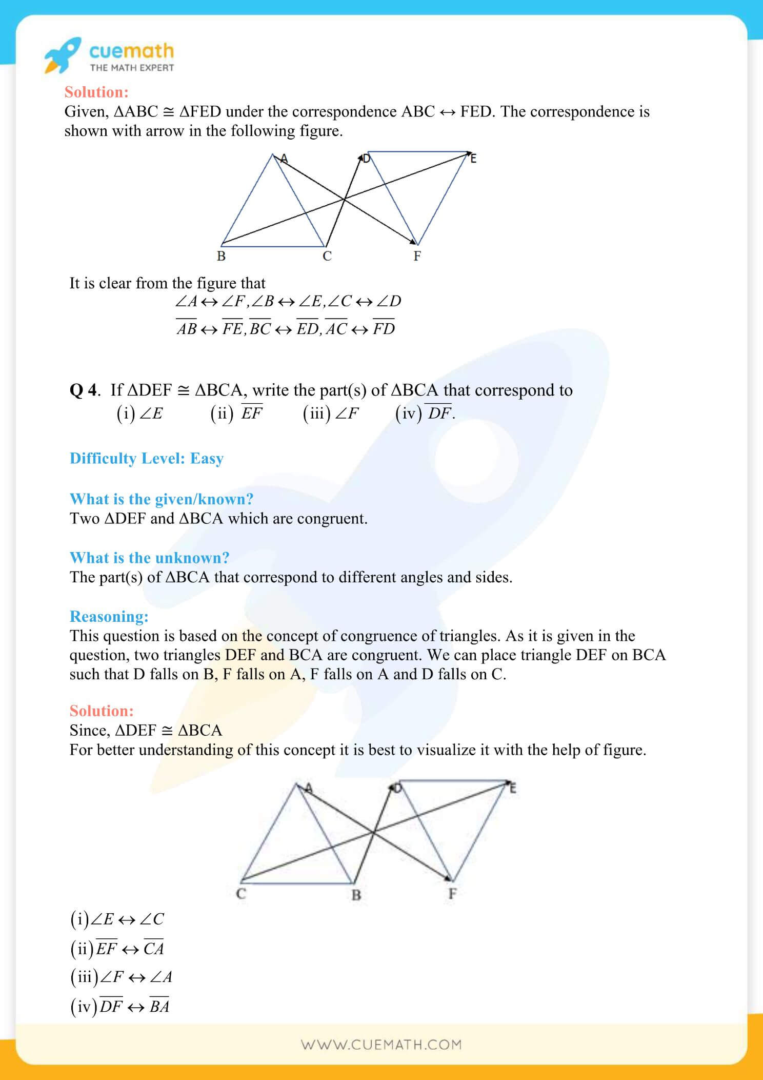 NCERT Solutions Class 7 Math Chapter 7 Congruence Of Triangles 2