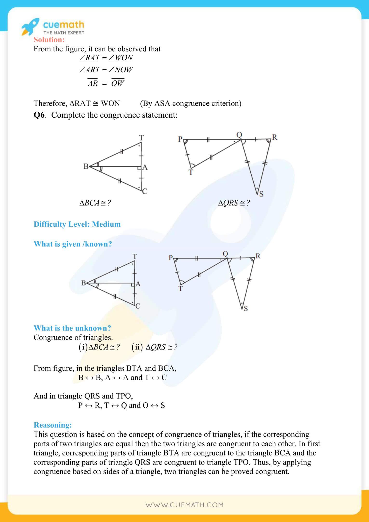 NCERT Solutions Class 7 Math Chapter 7 Congruence Of Triangles 8