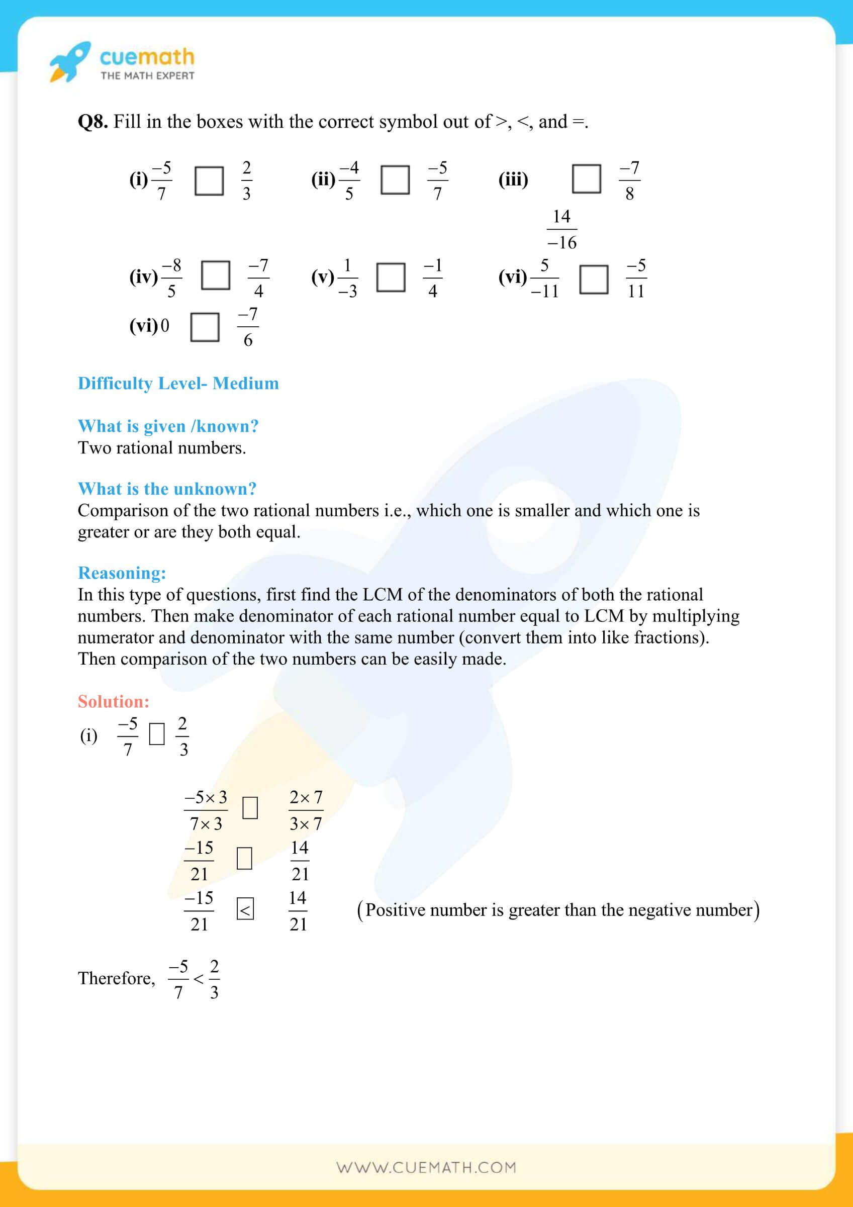 NCERT Solutions Class 7 Math Chapter 9 Rational Numbers 11