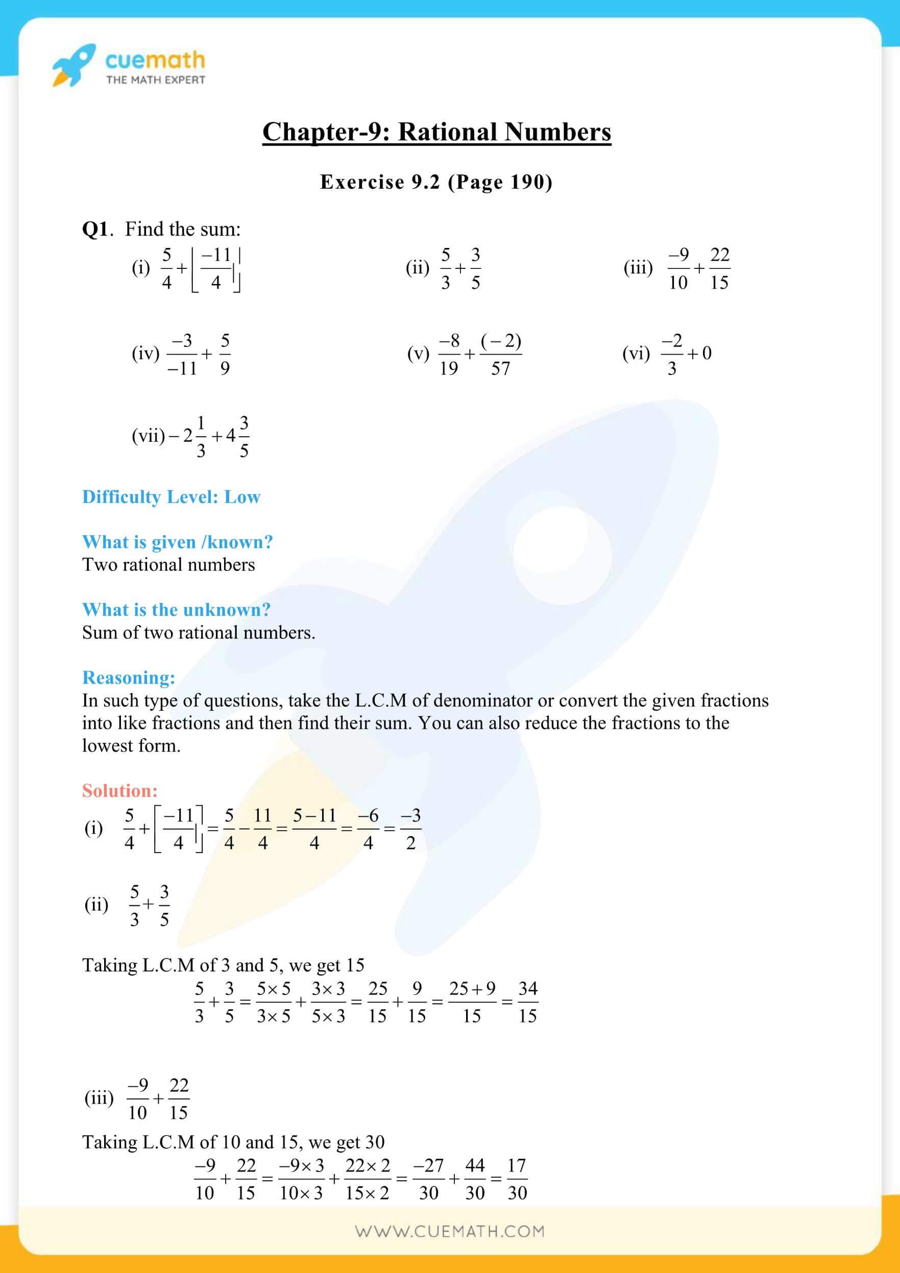 NCERT Solutions Class 7 Math Chapter 9 Rational Numbers 17