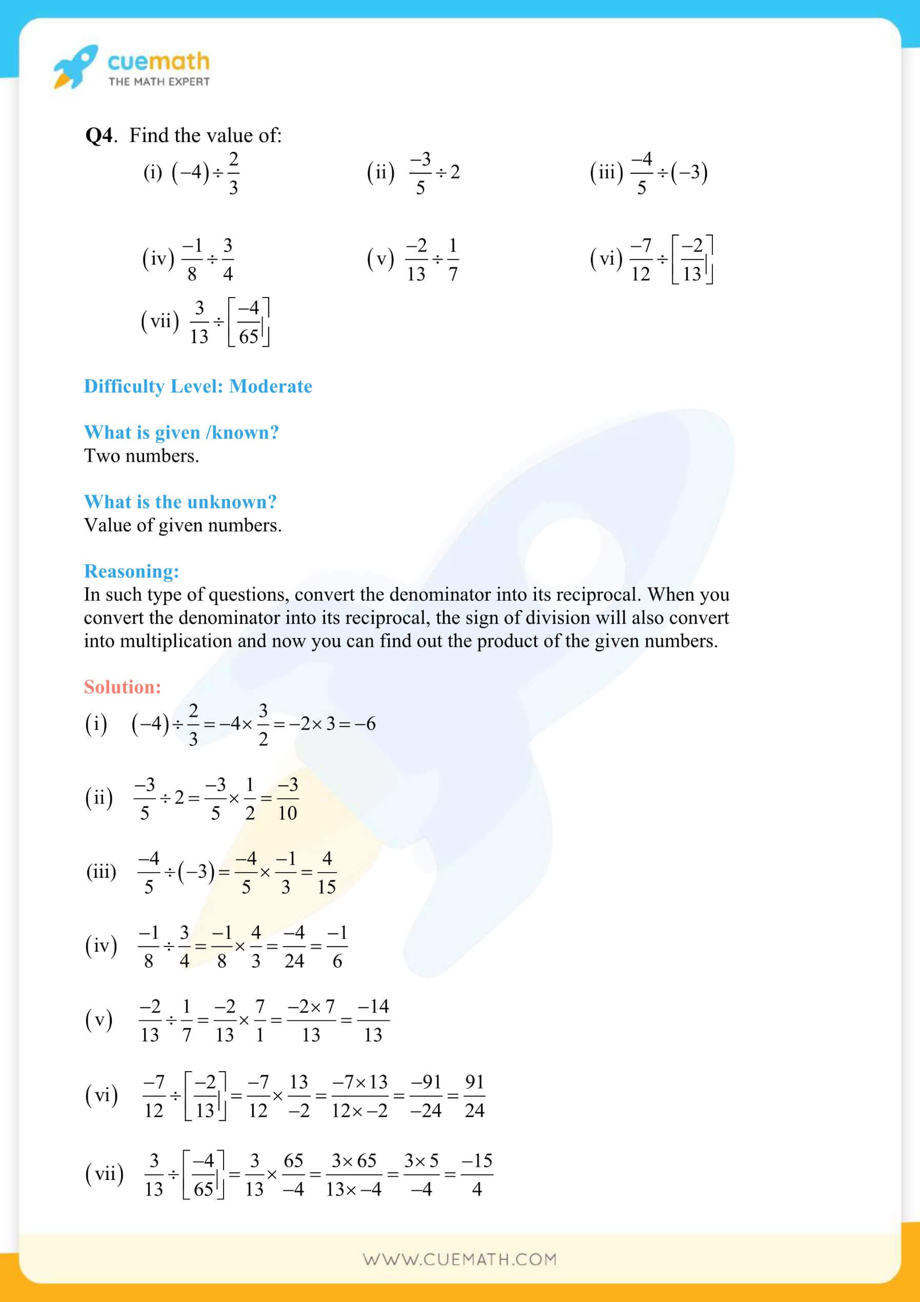 NCERT Solution For Class Maths Rational Numbers Exercise, 45% OFF