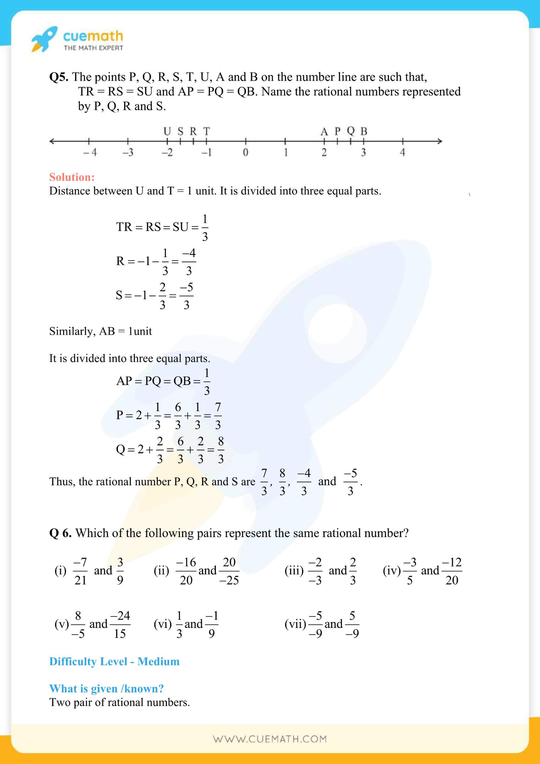 NCERT Solutions Class 7 Math Chapter 9 Rational Numbers 7
