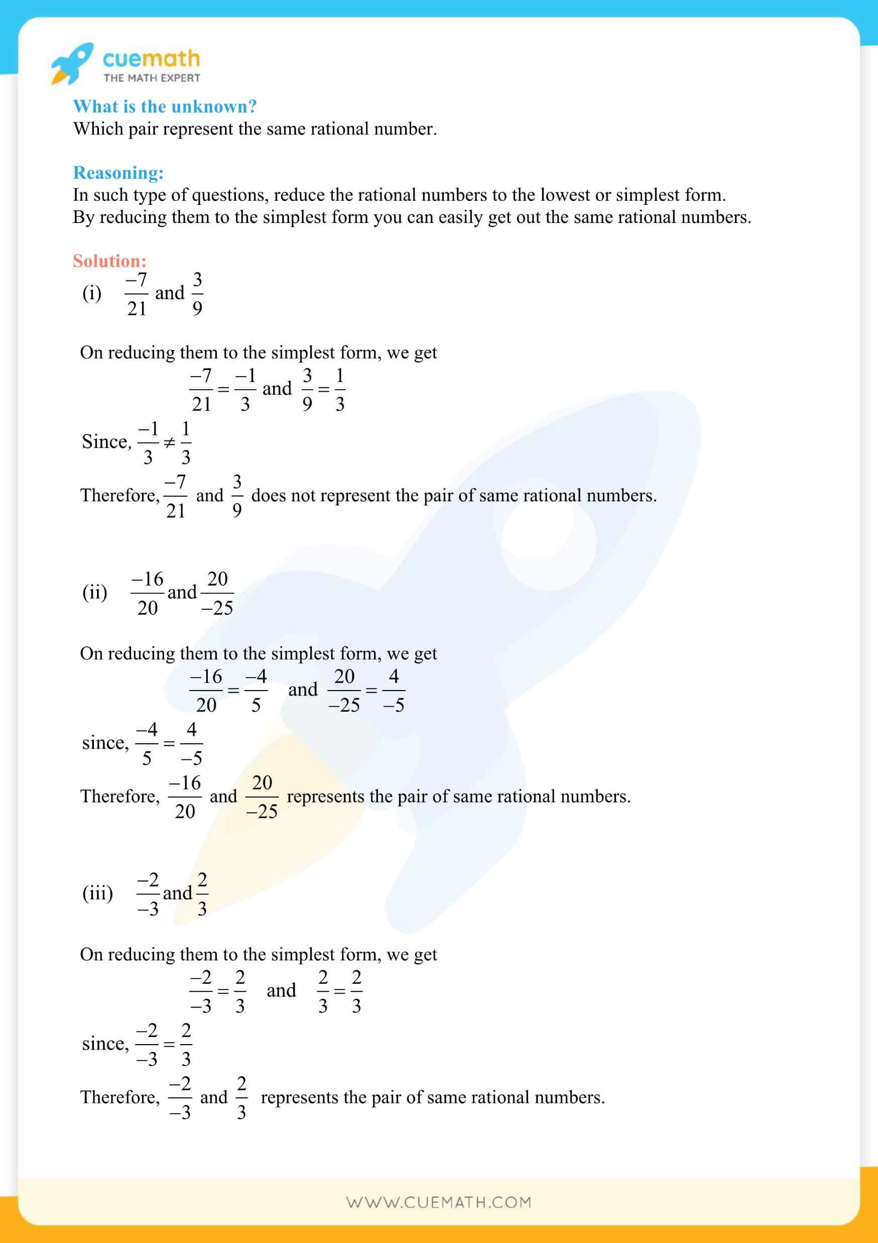 NCERT Solutions Class 7 Math Chapter 9 Rational Numbers 8