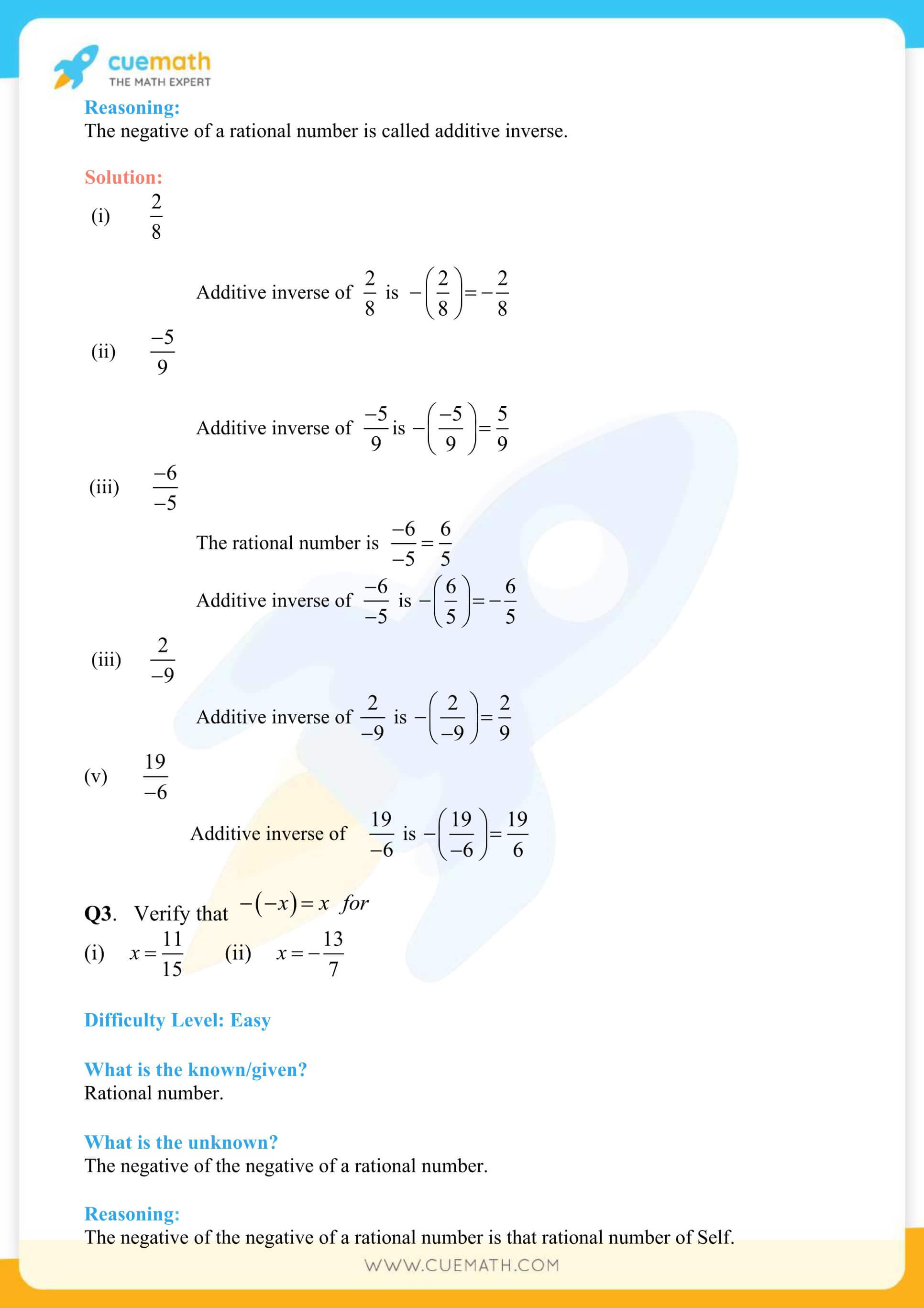 NCERT Solutions Class 8 Math Chapter 1 Rational Numbers 3