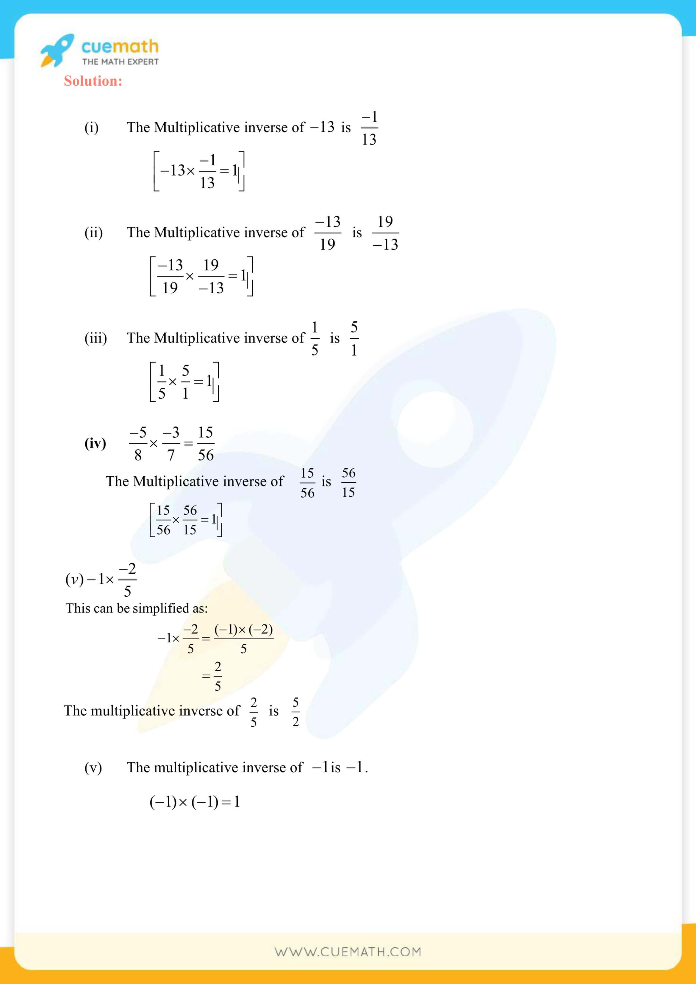 NCERT Solutions Class 8 Maths Chapter 1 Exercise 1 1 Rational Numbers