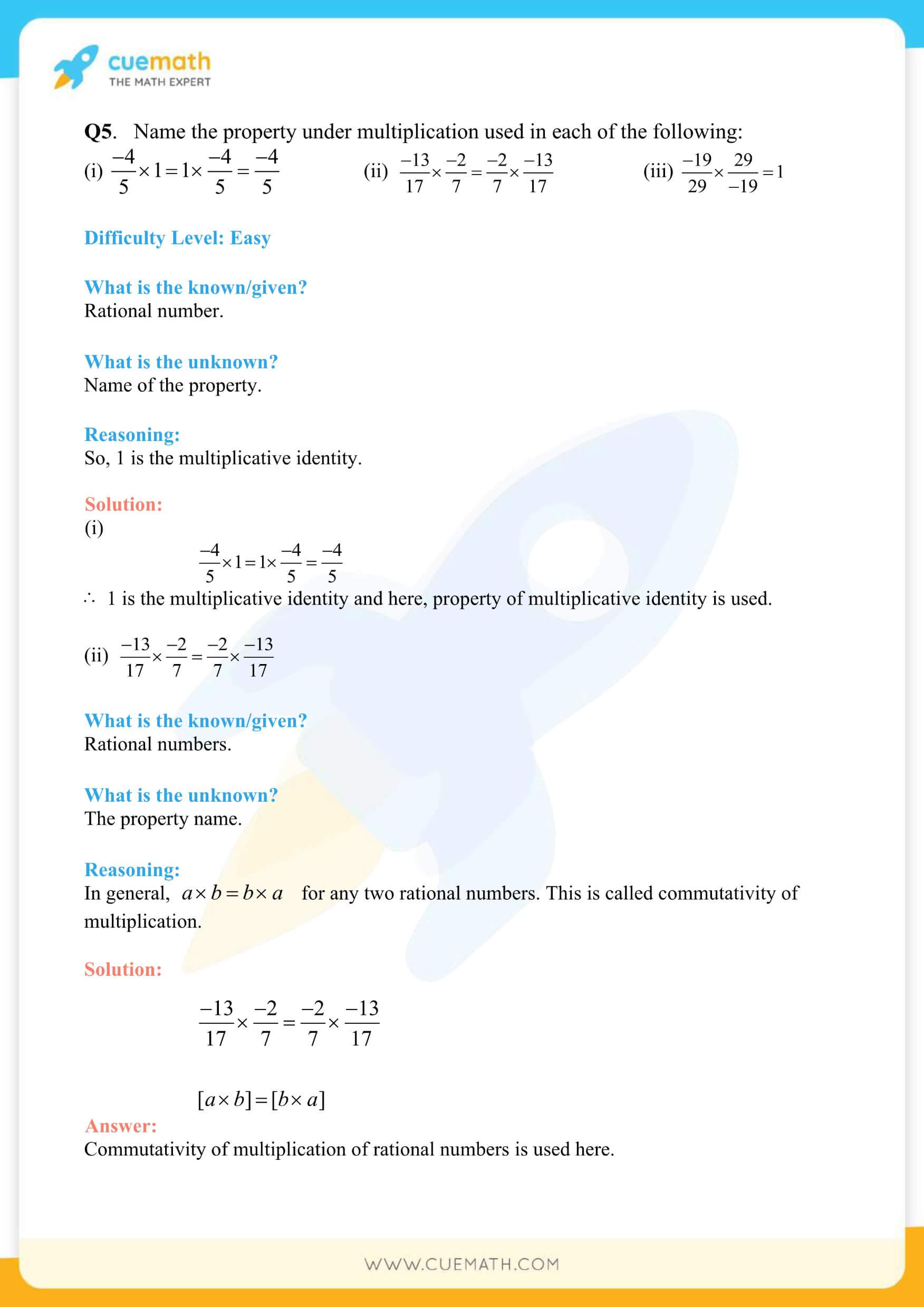 NCERT Solutions Class 8 Math Chapter 1 Rational Numbers 6