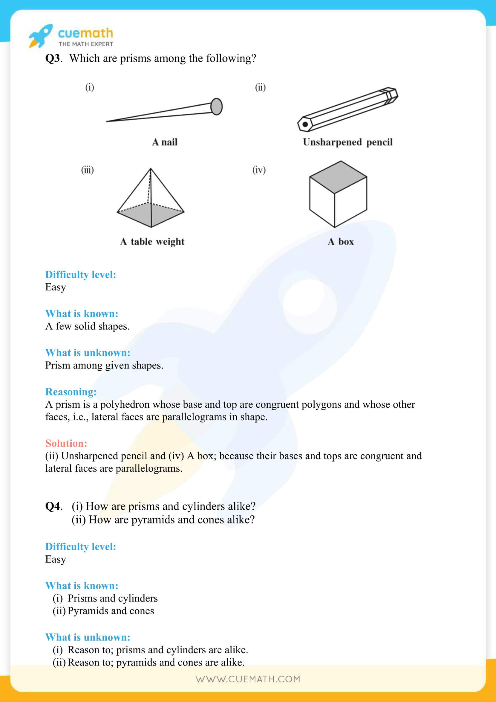 NCERT Solutions Class 8 Math Chapter 10 Visualizing Solid Shapes 9