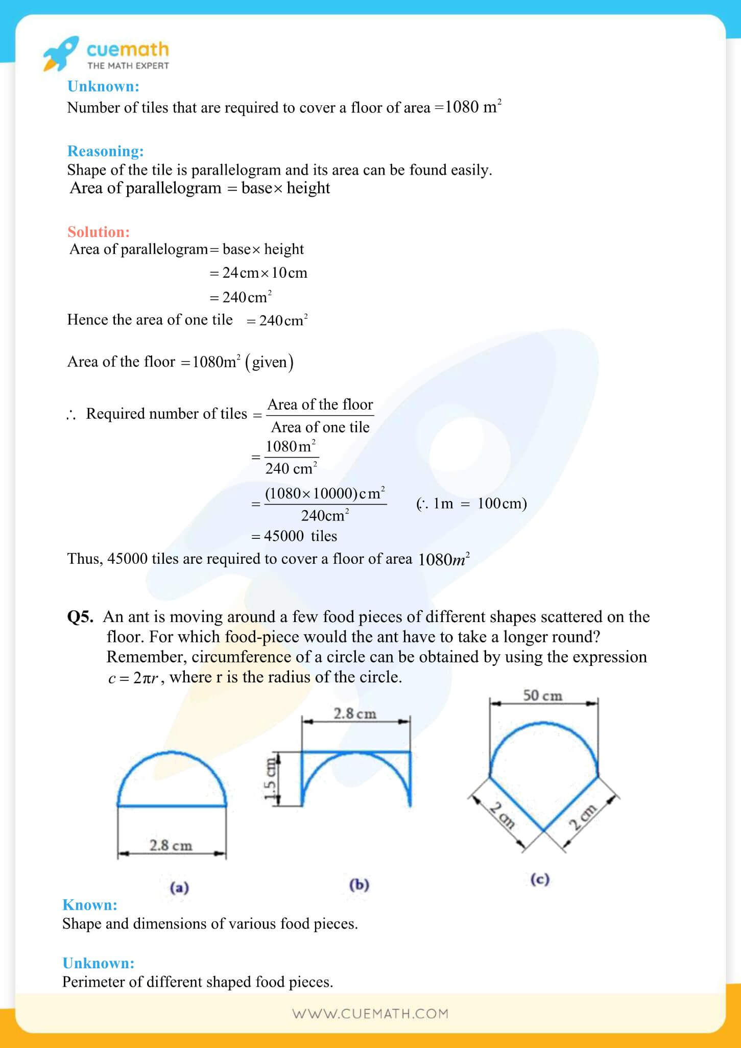 NCERT Solutions Class 8 Math Chapter 11 Exercise 11.1 5