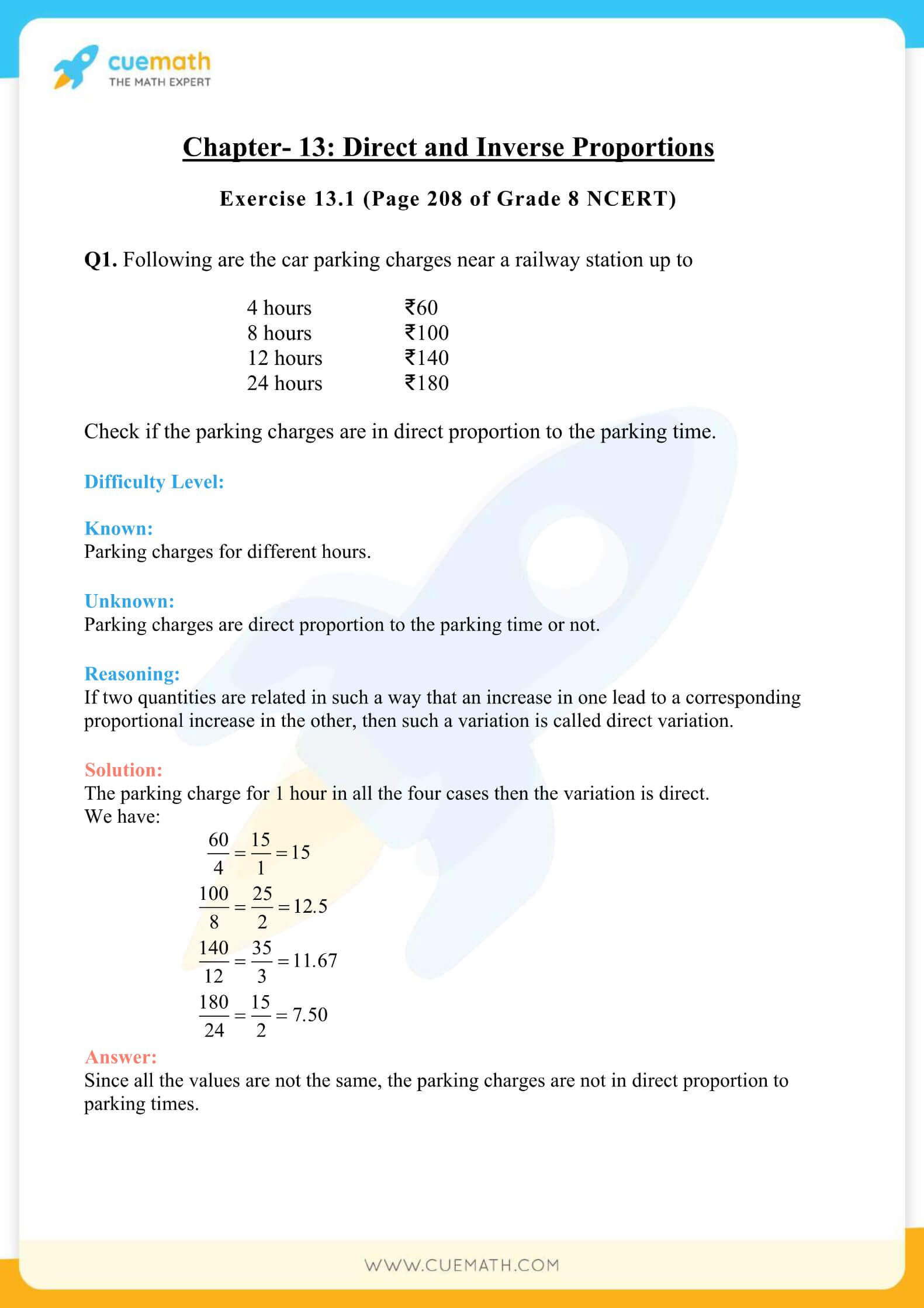 NCERT Solutions Class 8 Math Chapter 13 Exercise 13.1 1