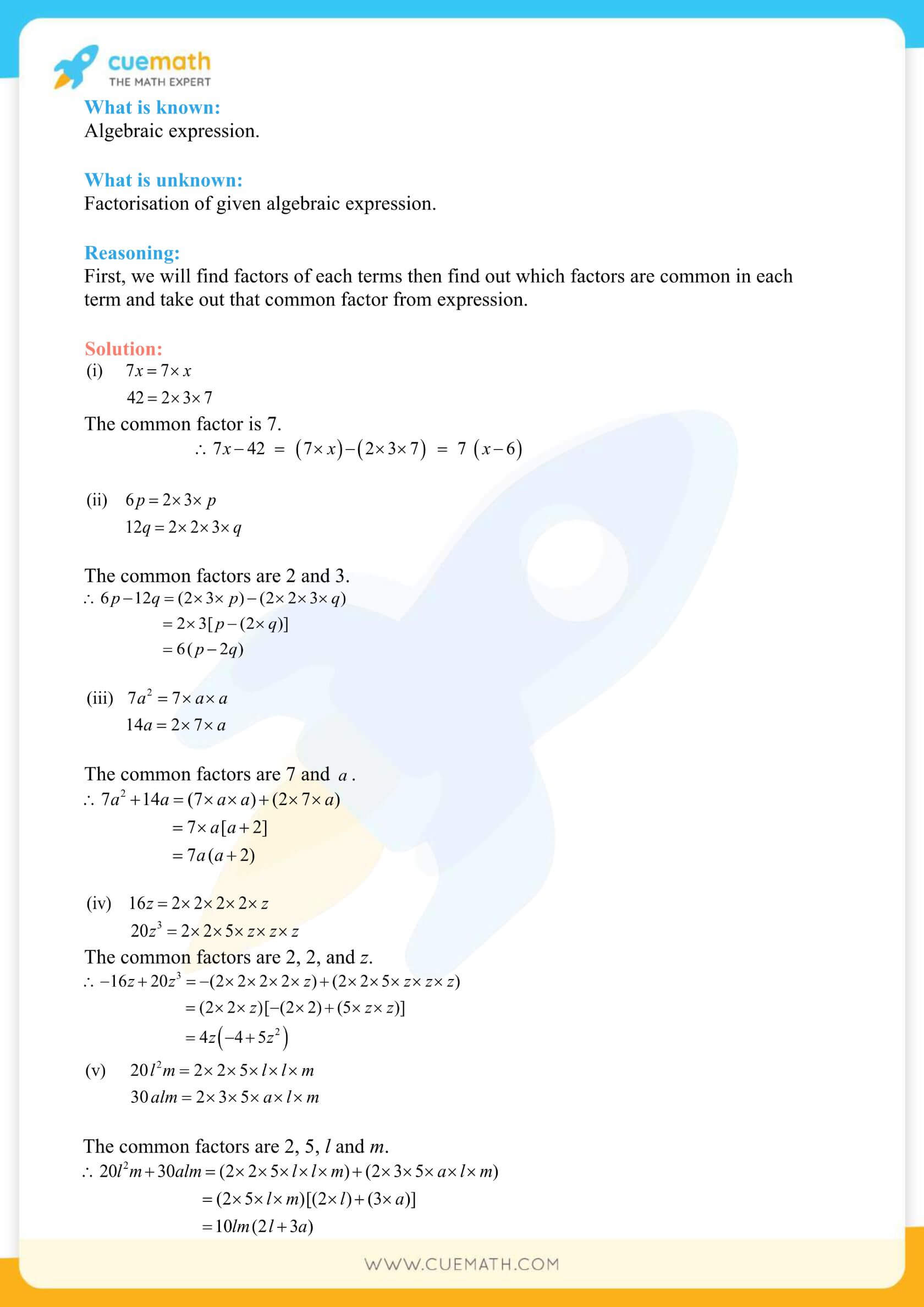 NCERT Solutions Class 8 Math Chapter 14 Factorization 3
