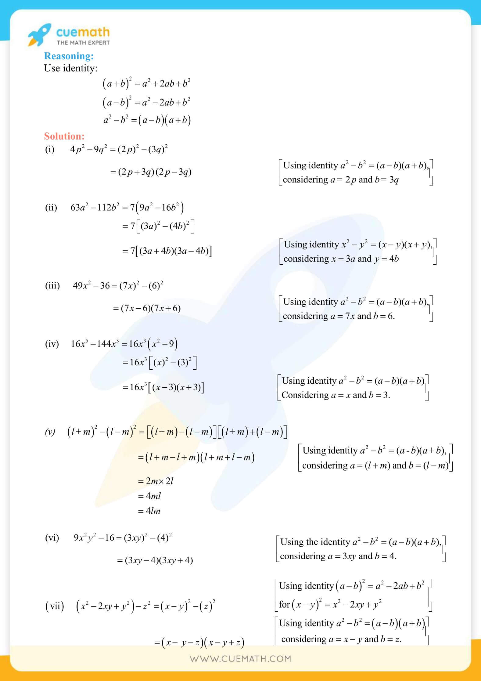 NCERT Solutions Class 8 Math Chapter 14 Factorization 8