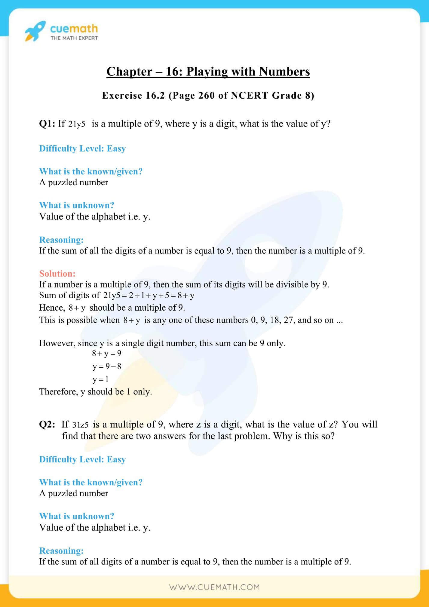 NCERT Solutions Class 8 Math Chapter 16 Playing With Numbers 10