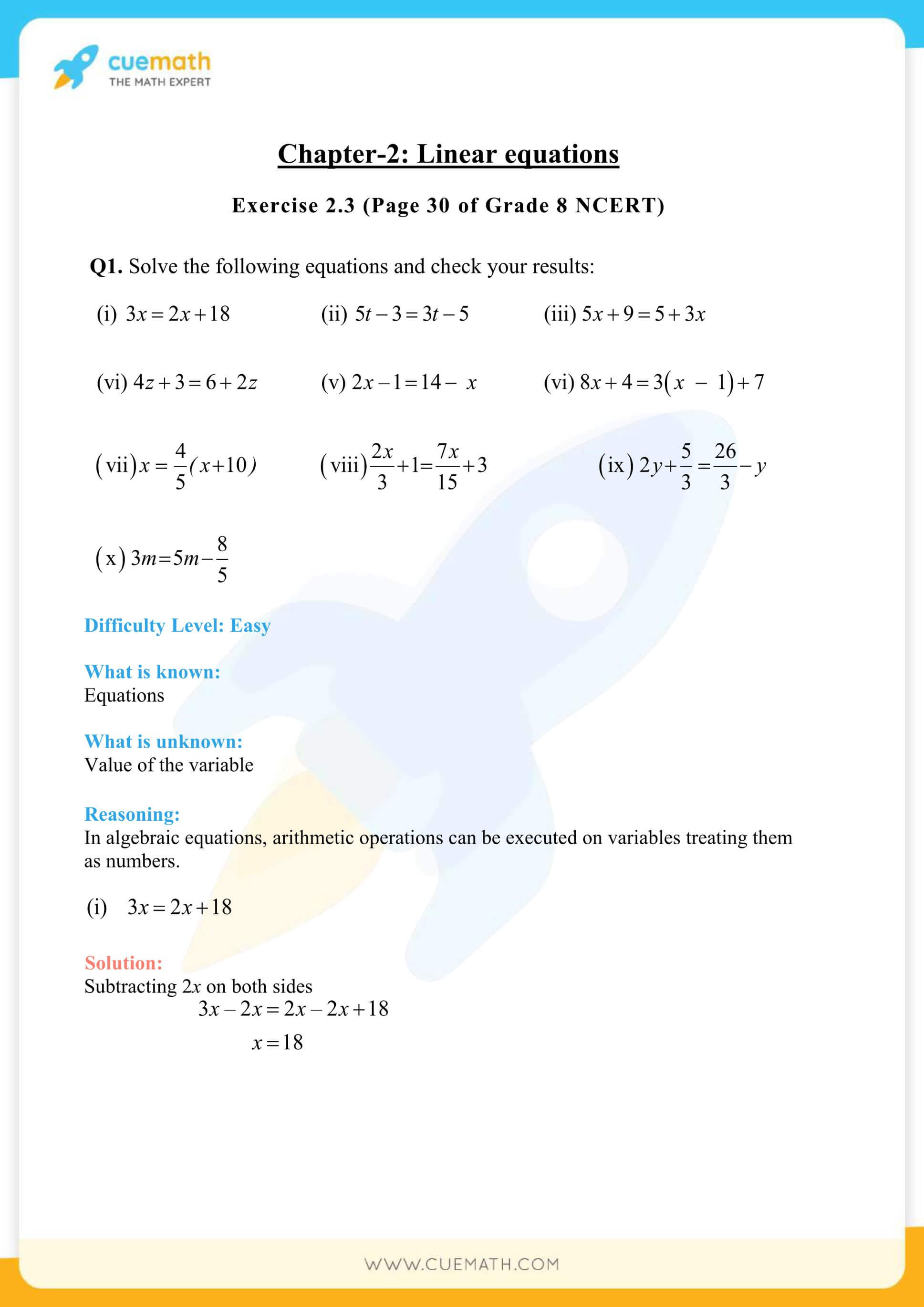 NCERT Solutions Class 8 Math Chapter 2 Linear Equations In One Variable 20