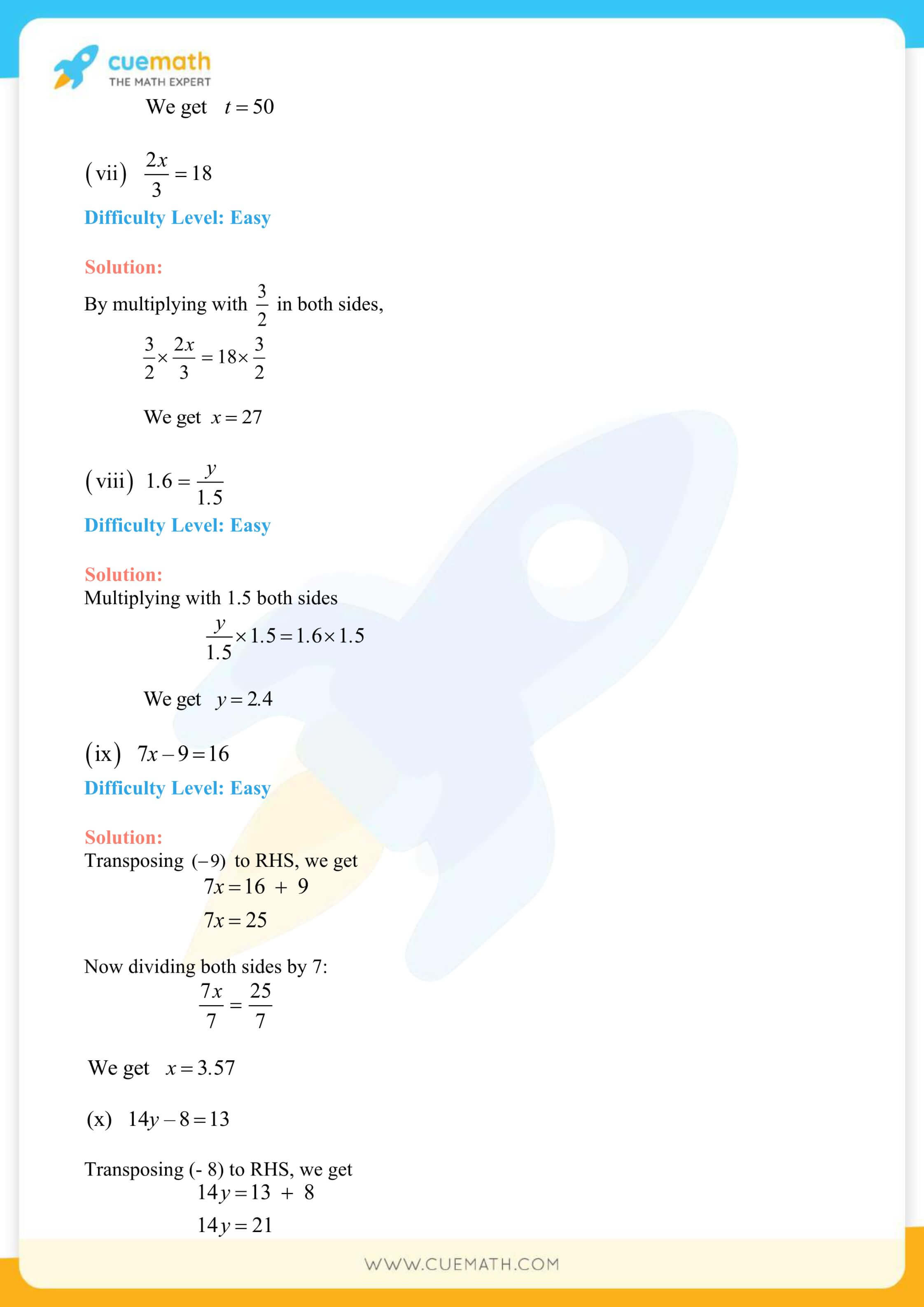 NCERT Solutions Class 8 Math Chapter 2 Linear Equations In One Variable 3