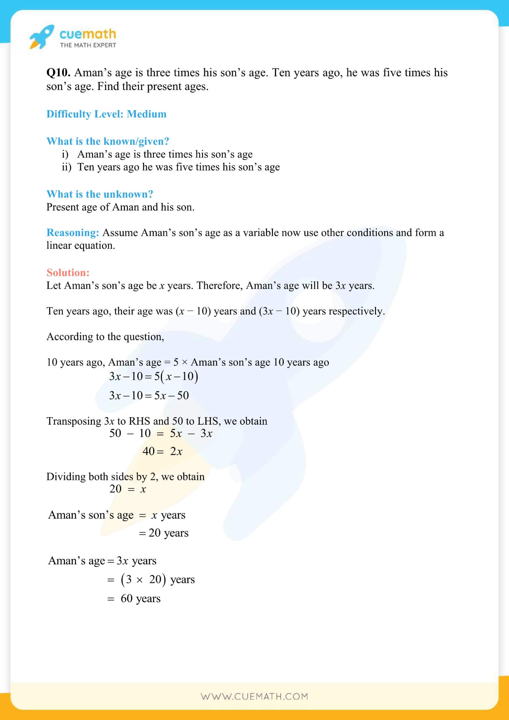 NCERT Solutions Class 8 Math Chapter 2 Linear Equations In One Variable 32