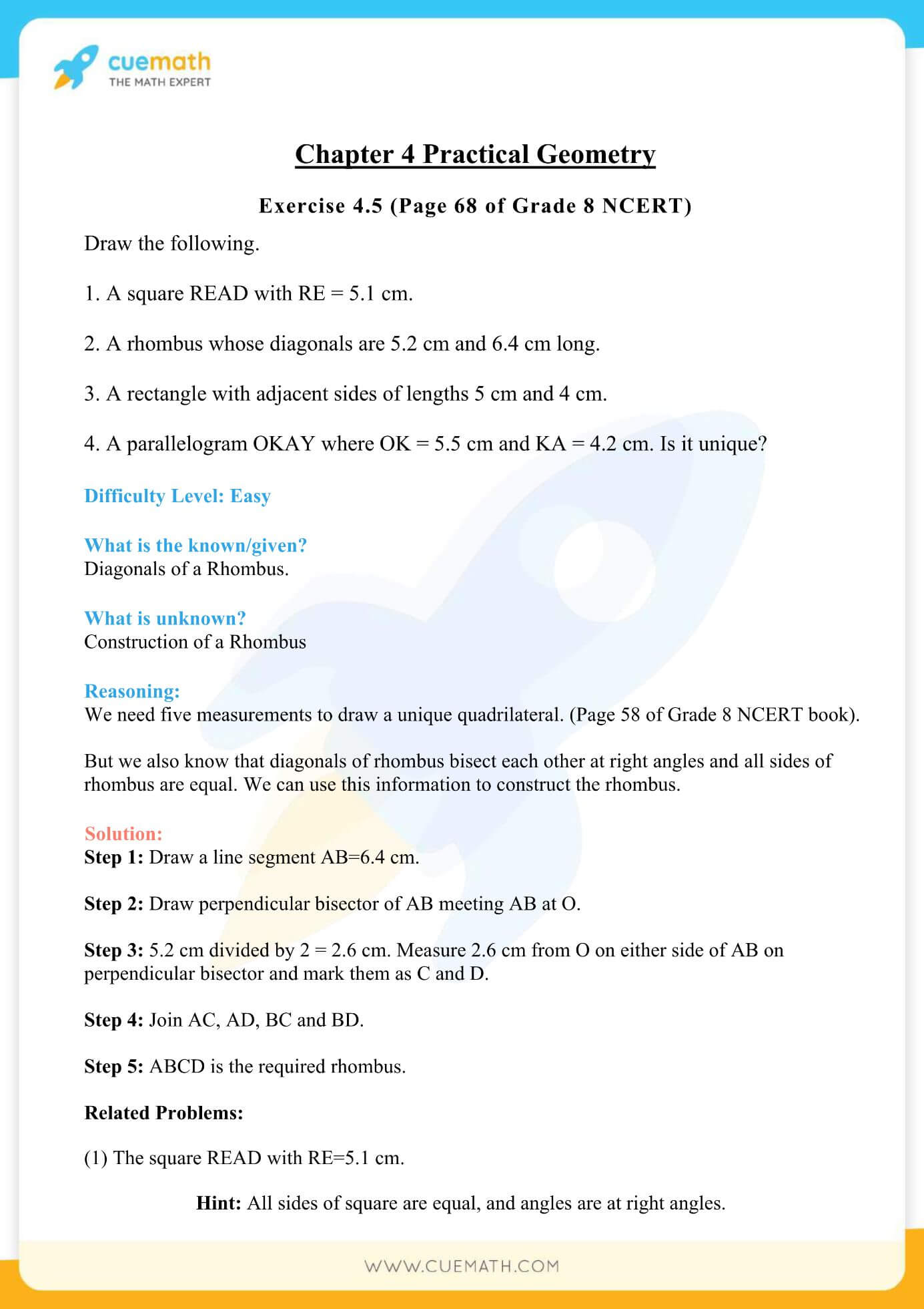 NCERT Solutions Class 8 Math Chapter 4 Practical Geometry 10