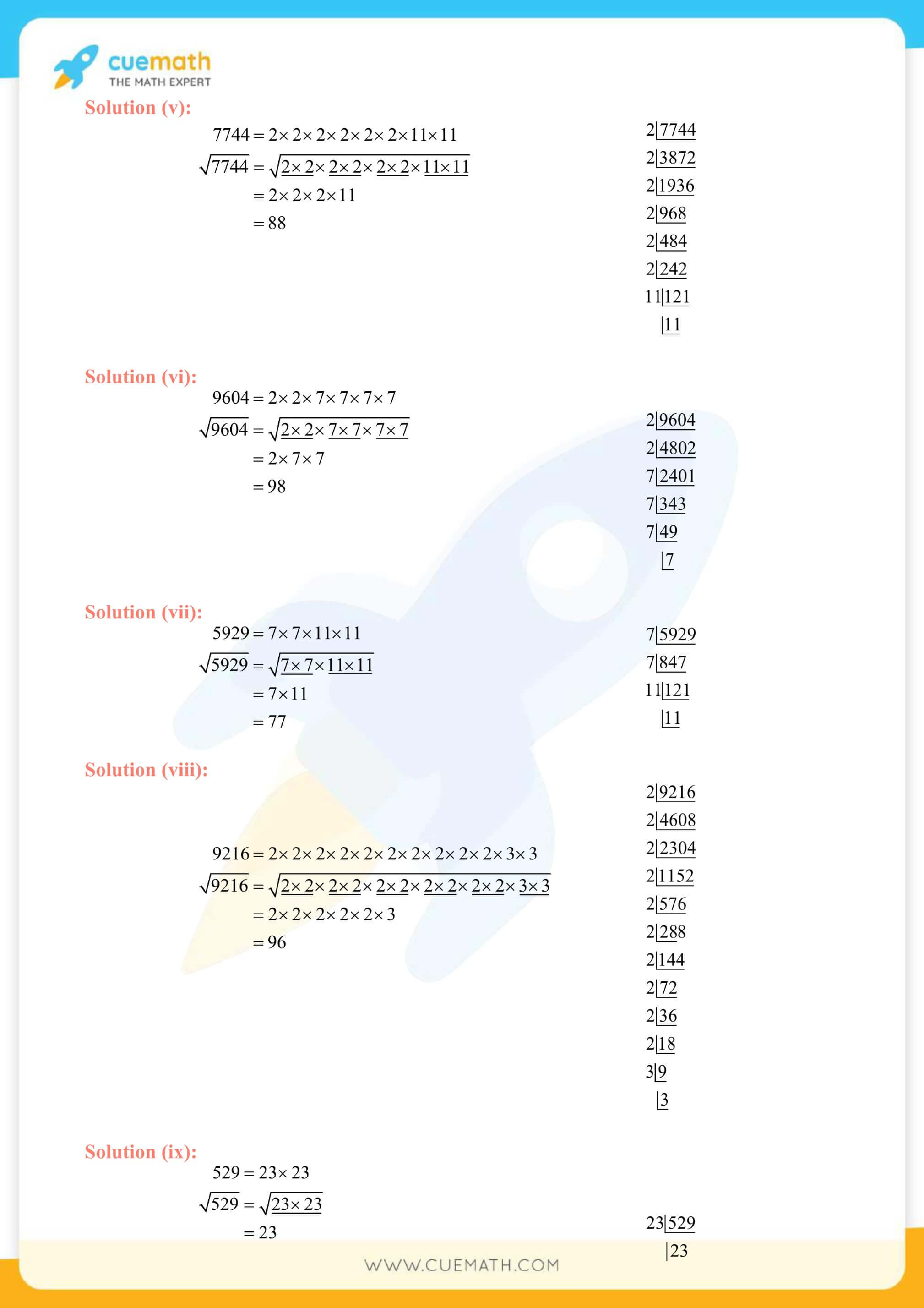 NCERT Solutions Class 8 Maths Chapter 6 Squares And Square Roots