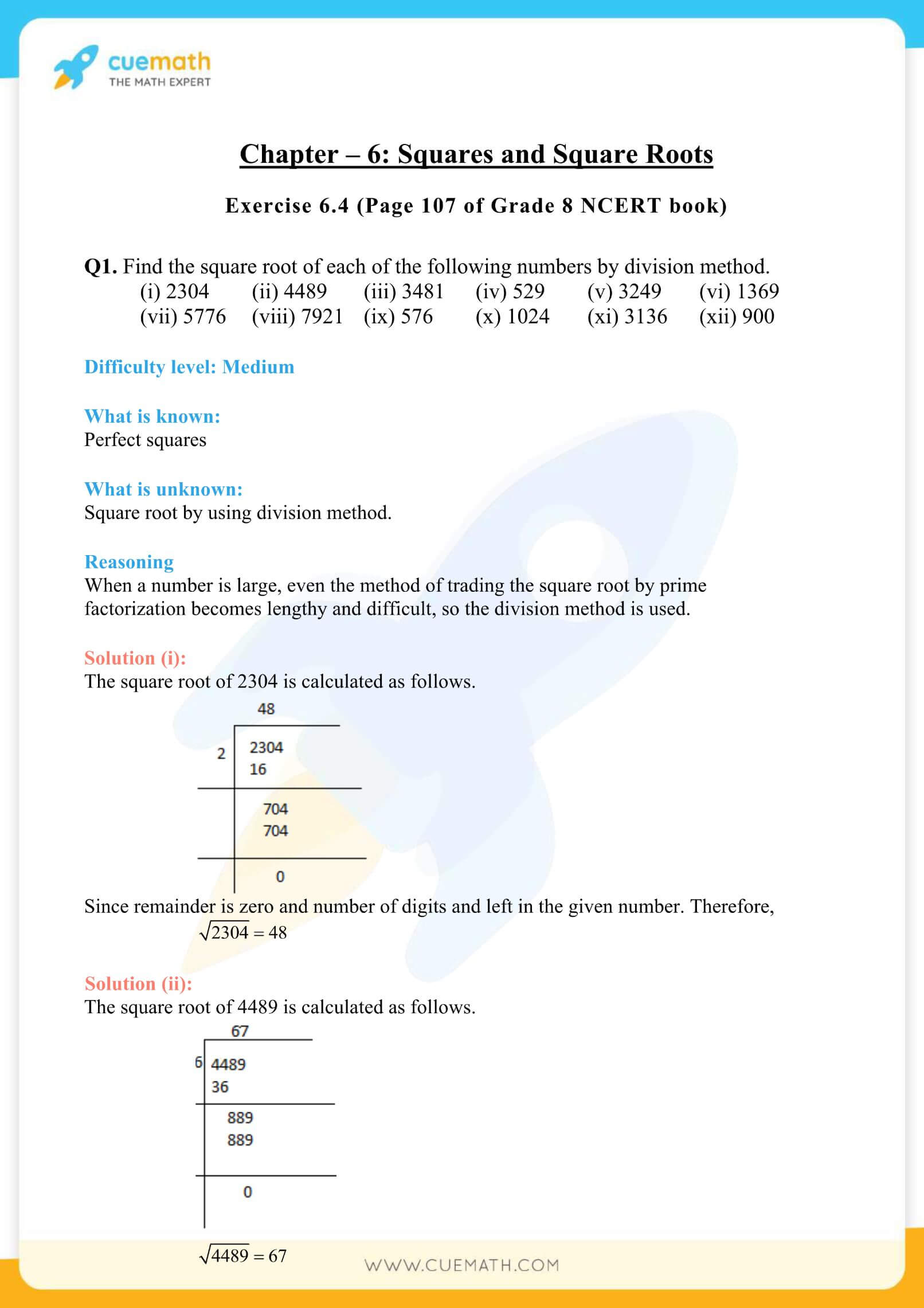 NCERT Solutions Class 8 Math Chapter 6 Squares And Square Roots 29