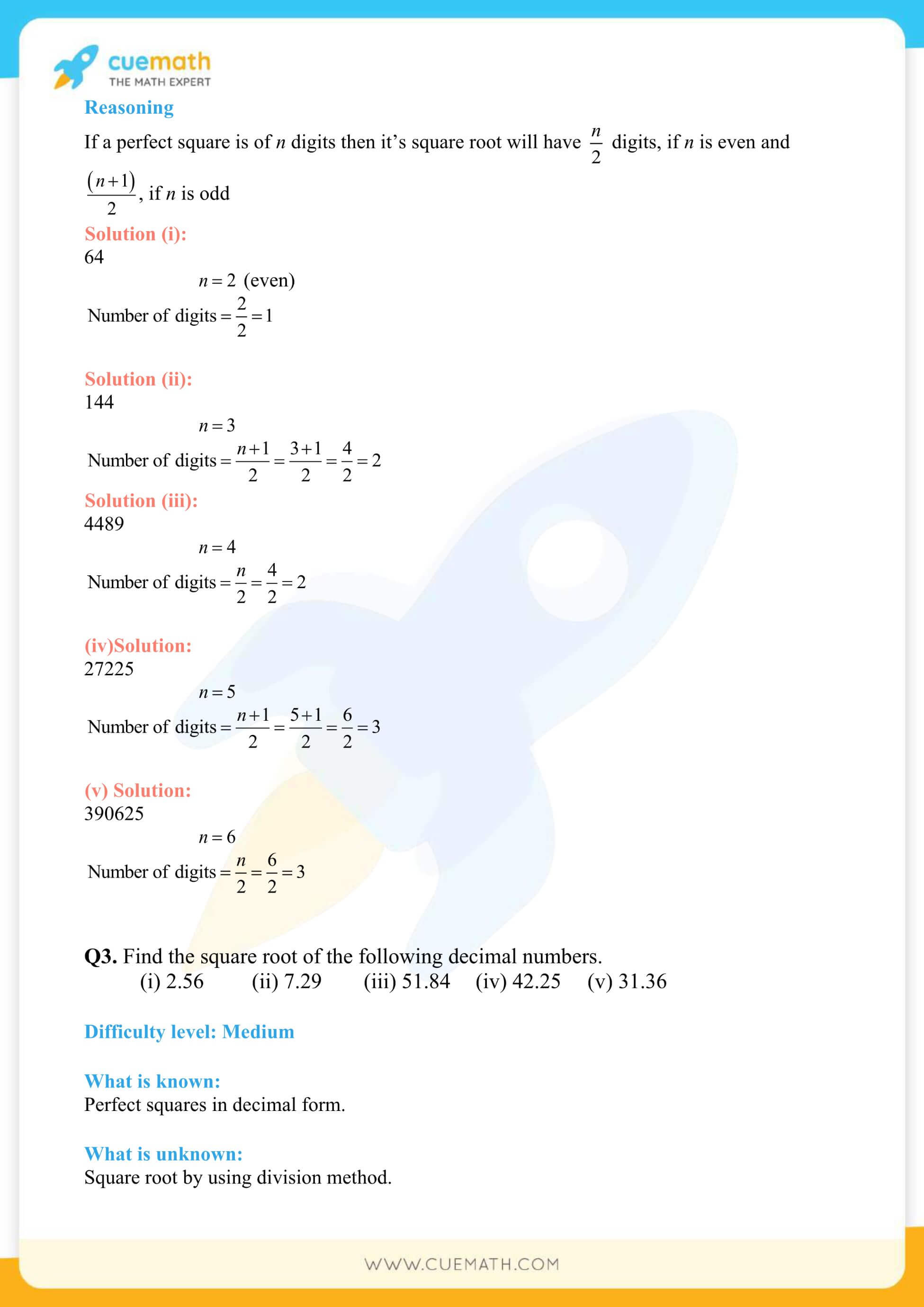 NCERT Solutions Class 8 Math Chapter 6 Squares And Square Roots 33
