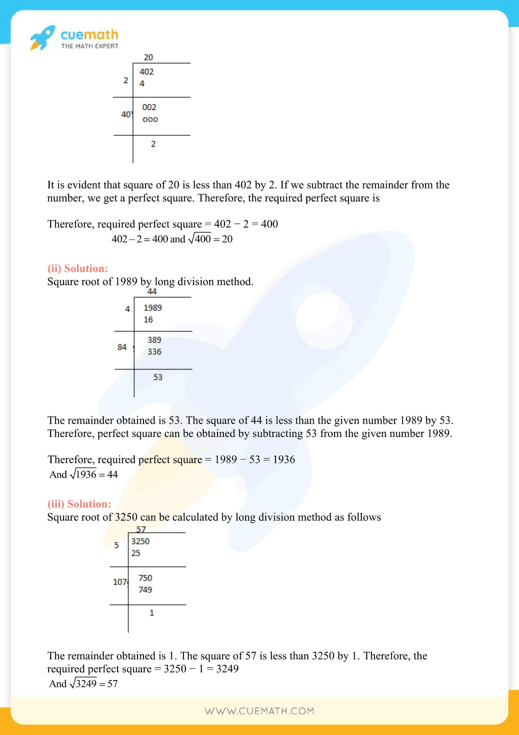 NCERT Solutions Class 8 Math Chapter 6 Squares And Square Roots 36