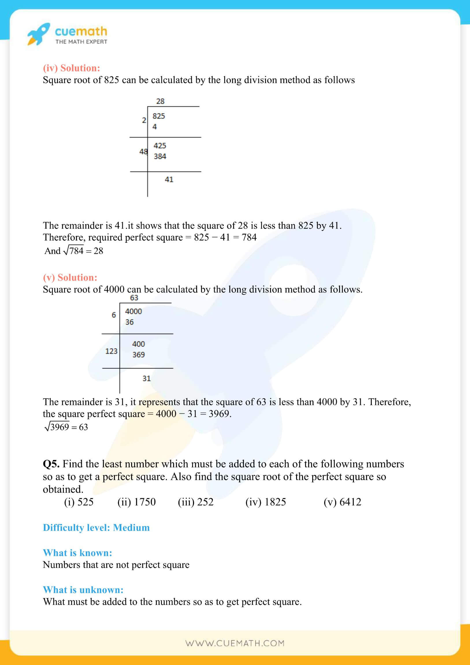 NCERT Solutions Class 8 Math Chapter 6 Squares And Square Roots 37