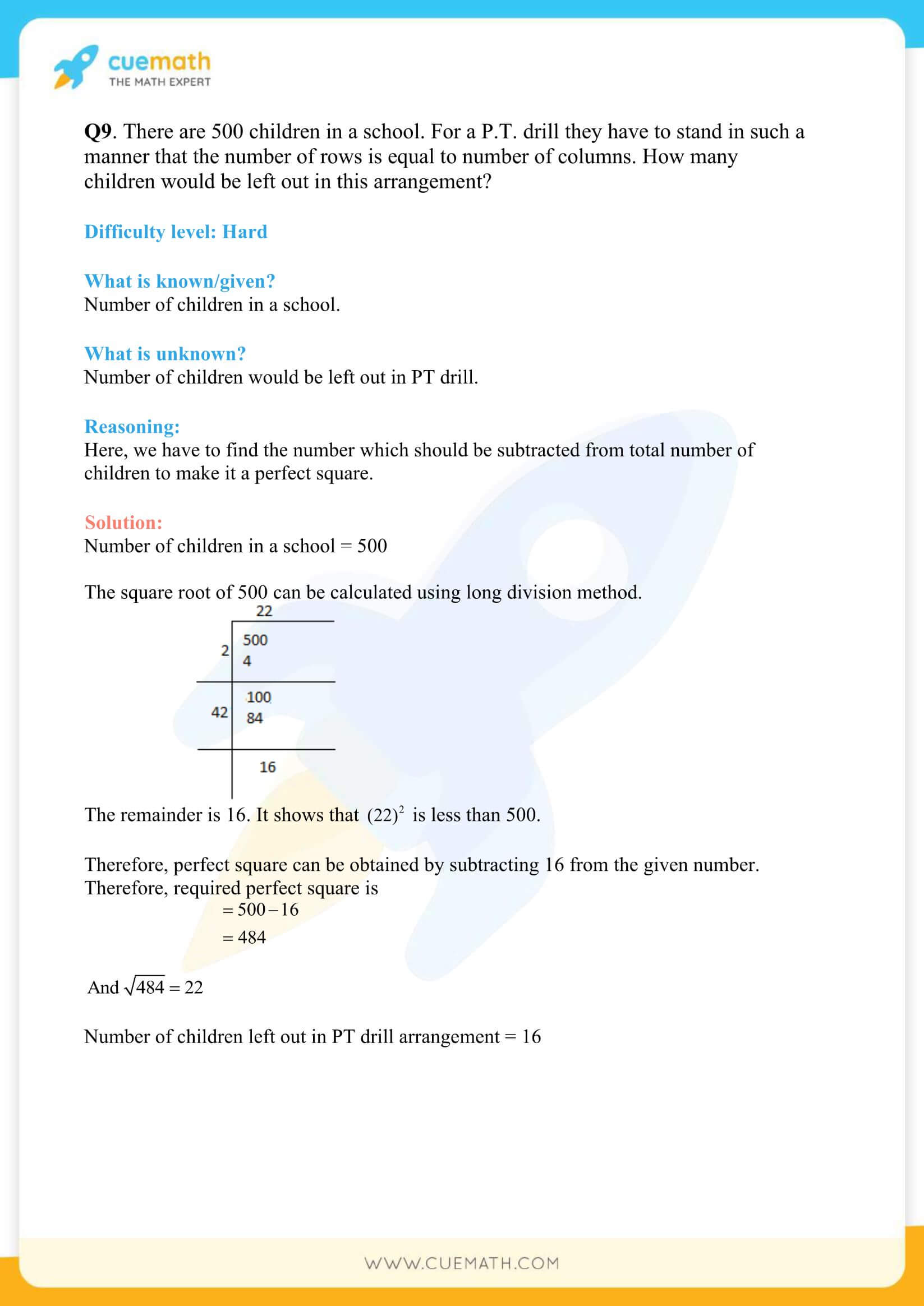 NCERT Solutions Class 8 Math Chapter 6 Squares And Square Roots 43