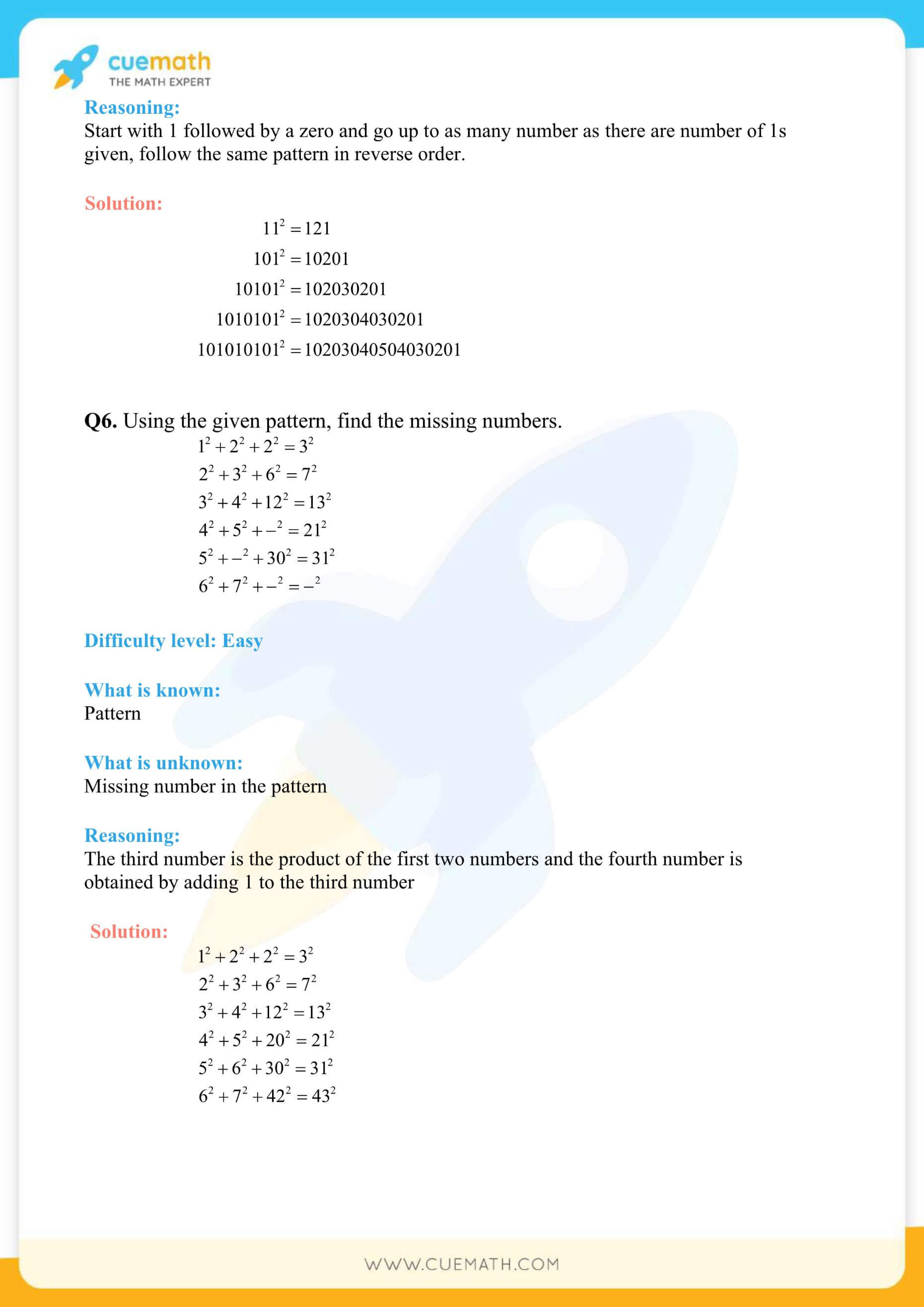 NCERT Solutions Class 8 Maths Chapter 6 Squares And Square Roots