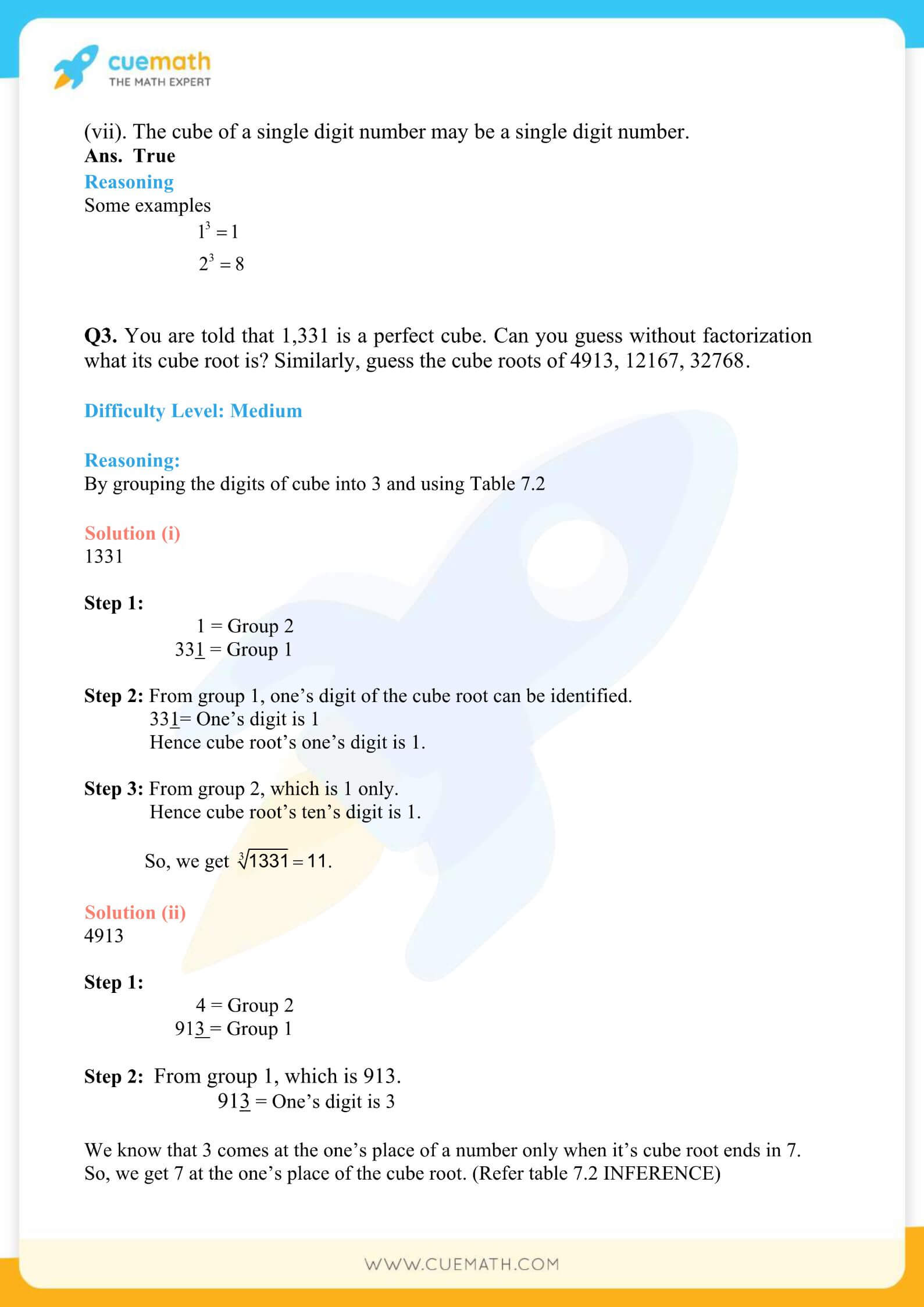NCERT Solutions Class 8 Math Chapter 7 Cubes And Cube Roots 20
