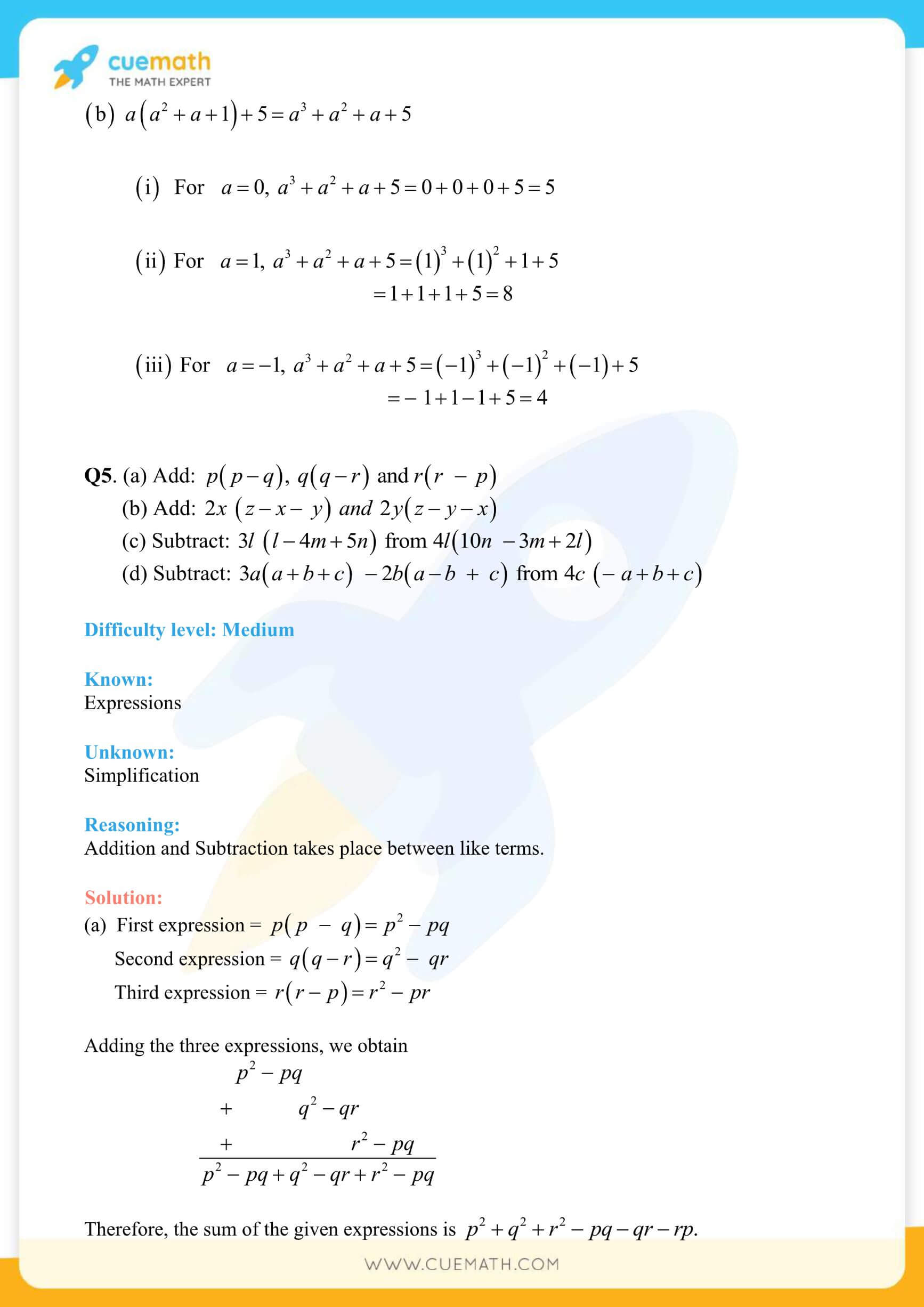NCERT Solutions Class 8 Math Chapter 9 Algebraic Expressions And Identities 13