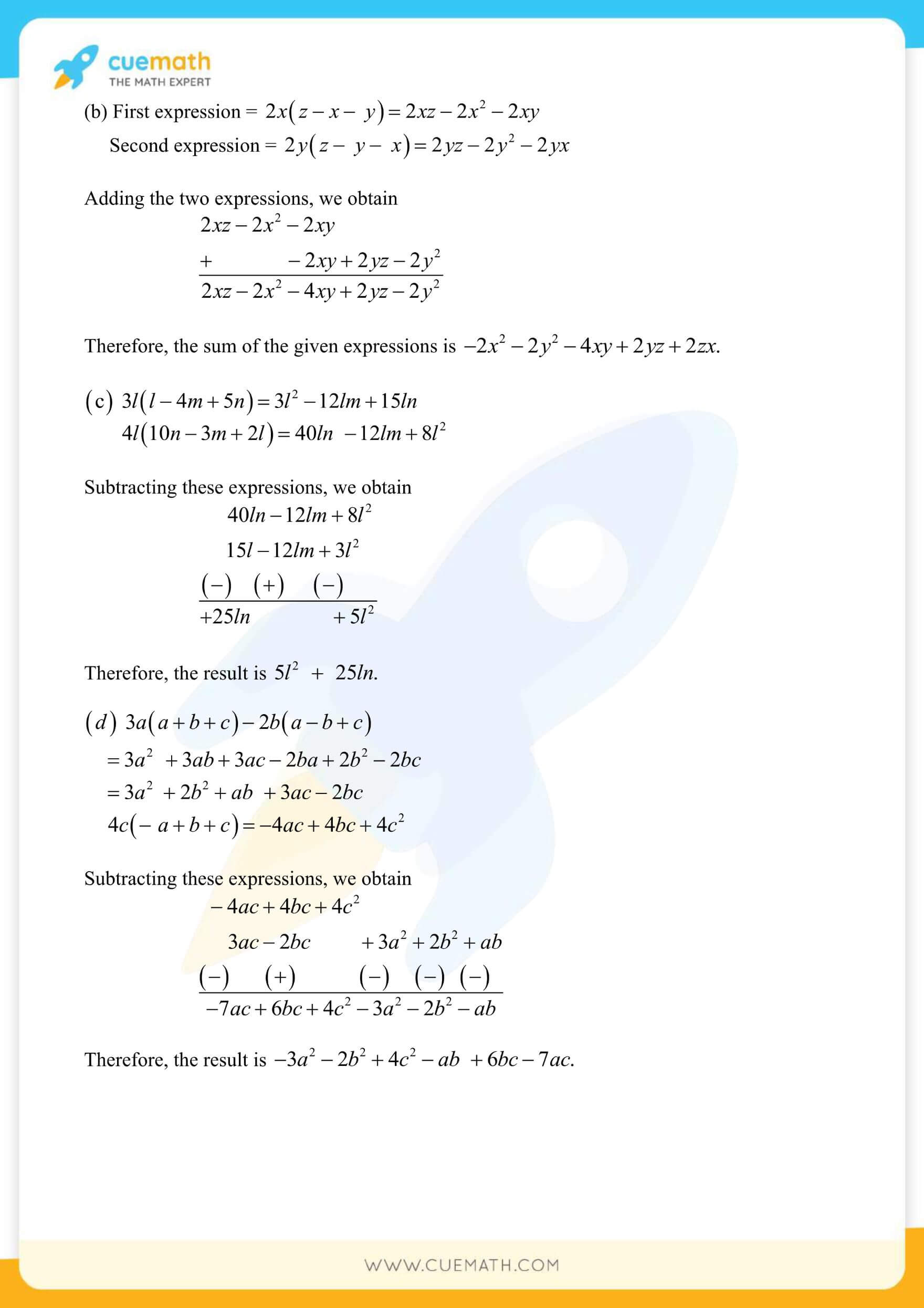 NCERT Solutions Class 8 Math Chapter 9 Algebraic Expressions And Identities 14