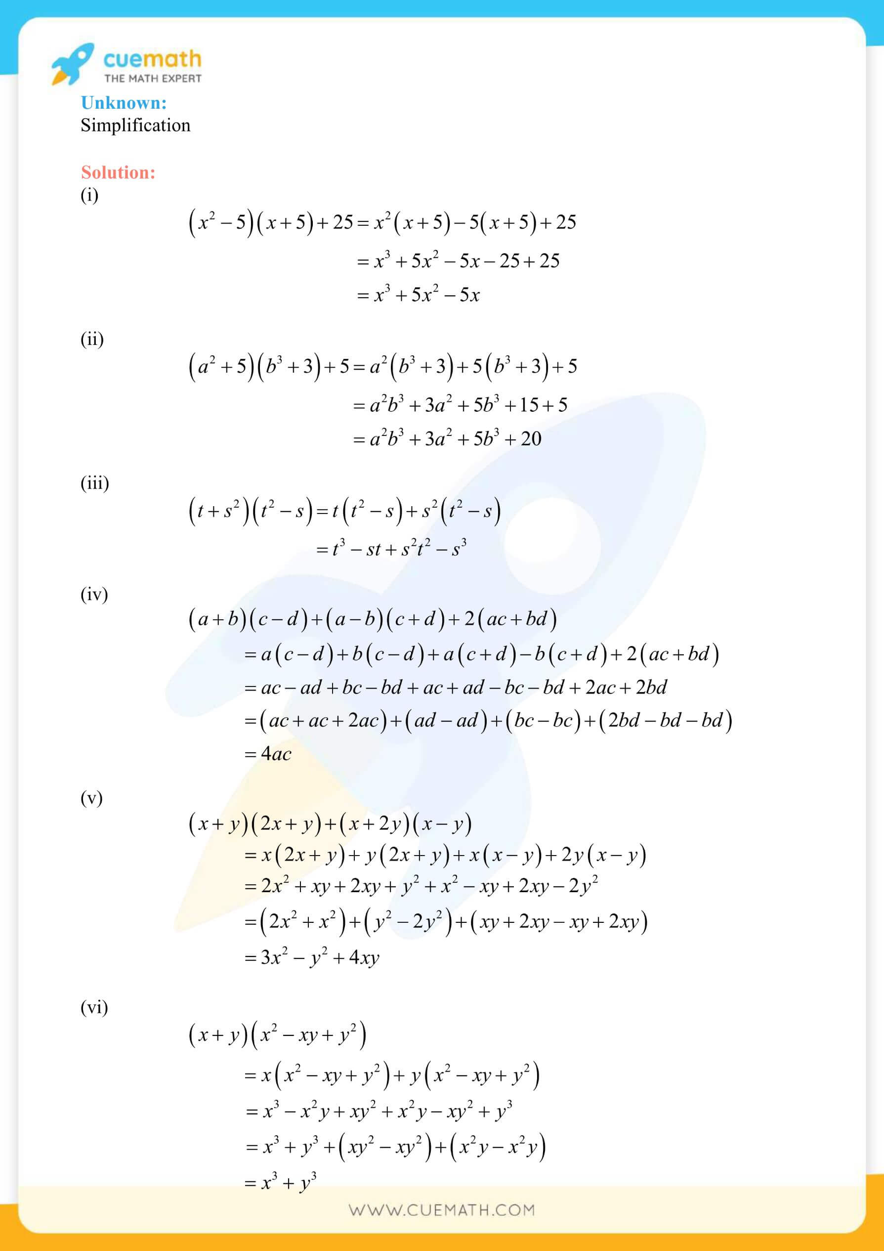 NCERT Solutions Class 8 Math Chapter 9 Algebraic Expressions And Identities 18
