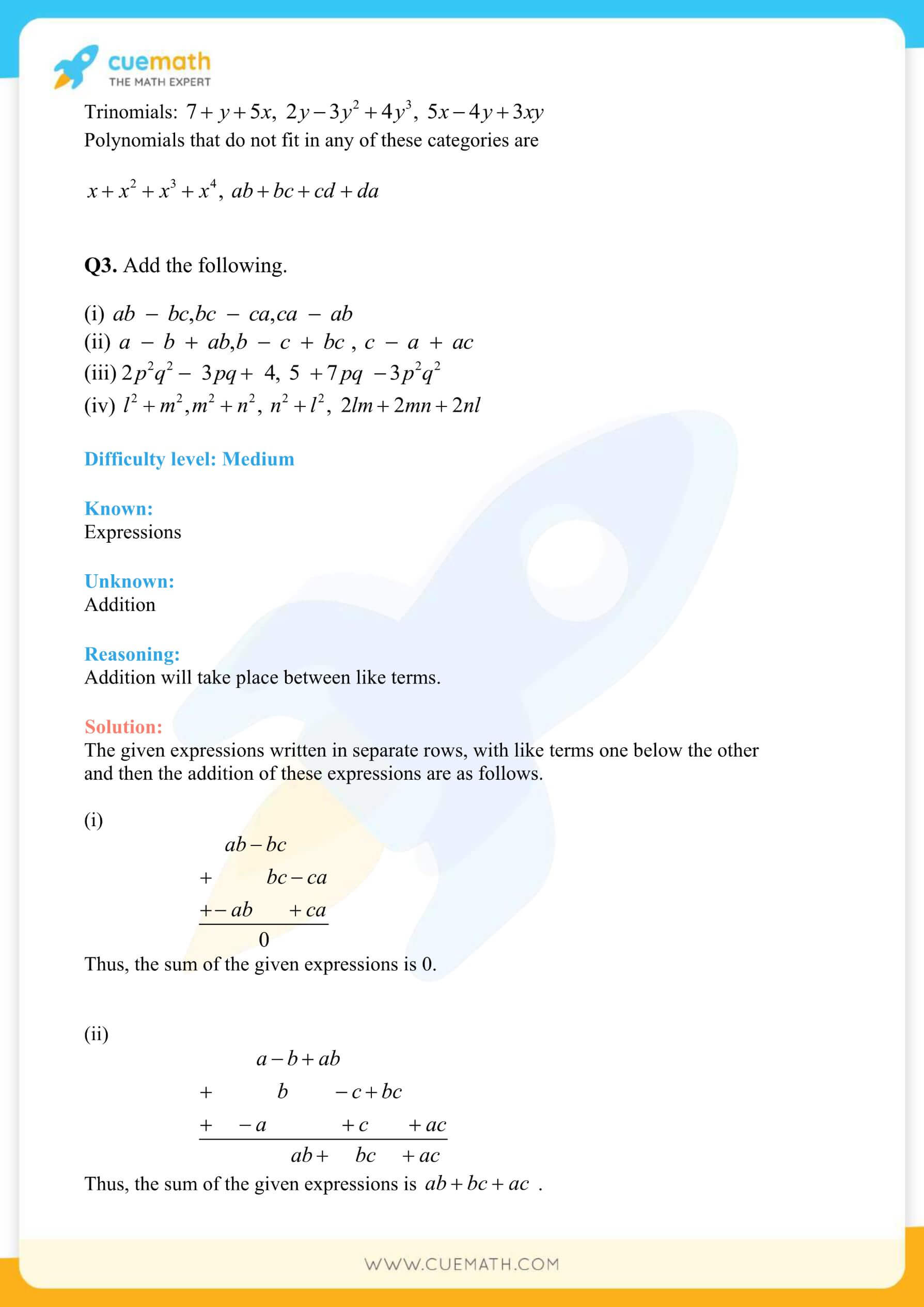 NCERT Solutions Class 8 Math Chapter 9 Algebraic Expressions And Identities 3